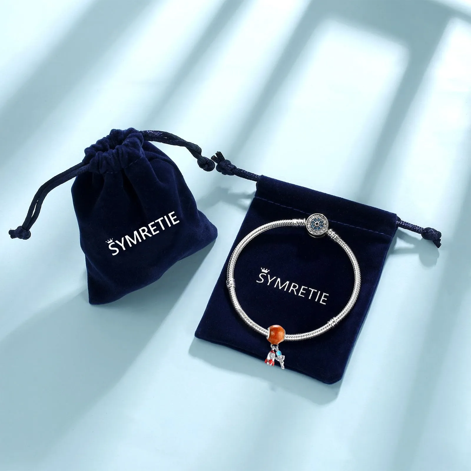 Symretie Bead Charm Ciondolo Argento Sterling 925 con Cubic Zirconia per Braccialetti e Collane Europei - immagine 8