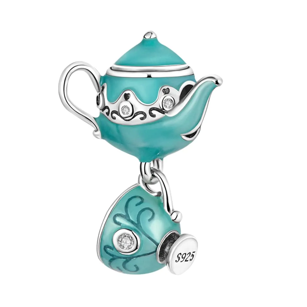 Symretie Bead Charm in Argento Sterling 925 con Cubic Zirconia, Compatibile con Braccialetti e Collane Pandora e Europei - immagine 1