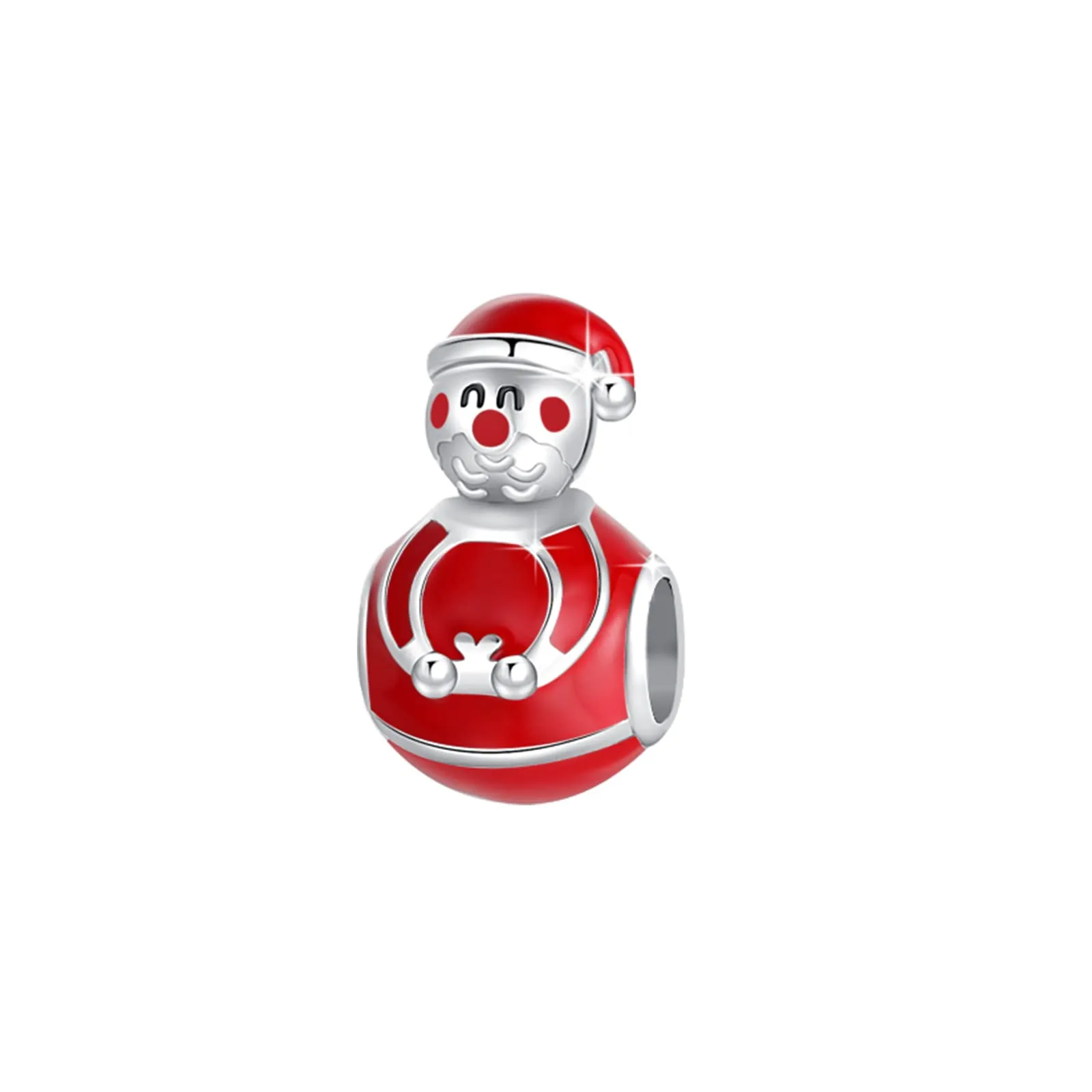 Symretie Bead Charm Ciondolo Argento Sterling 925 con Cubic Zirconia per Braccialetti e Collane Europei - immagine 1