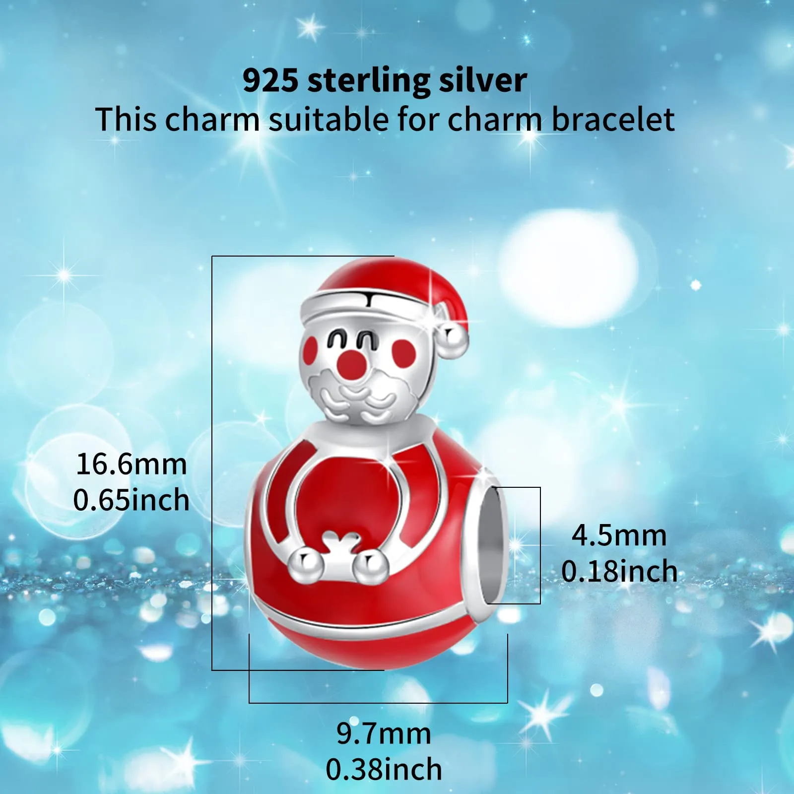 Symretie Bead Charm Ciondolo Argento Sterling 925 con Cubic Zirconia per Braccialetti e Collane Europei - immagine 2