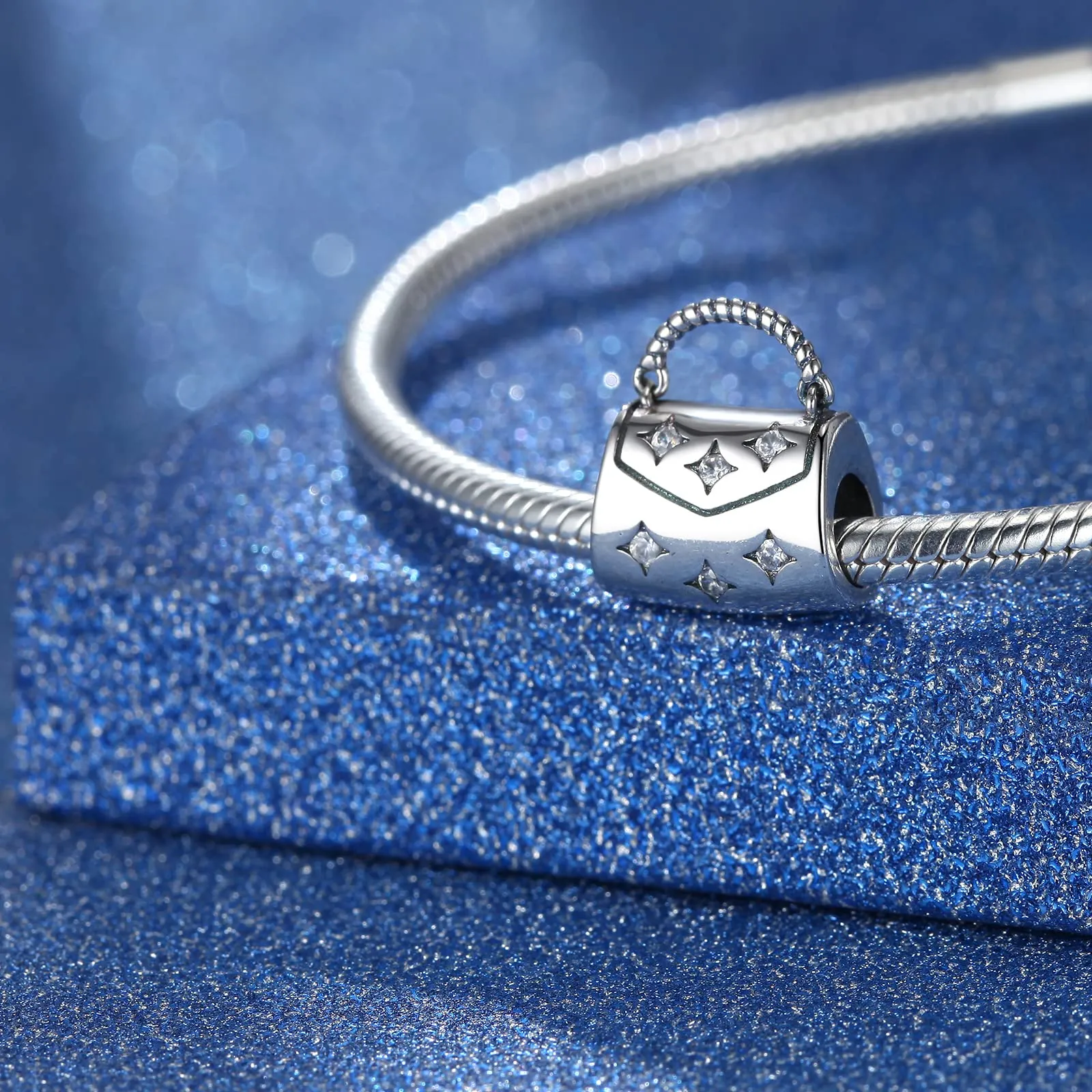 Symretie Bead Charm in Argento Sterling 925 con Cubic Zirconia, Compatibile con Braccialetti e Collane Pandora e Europei - immagine 2