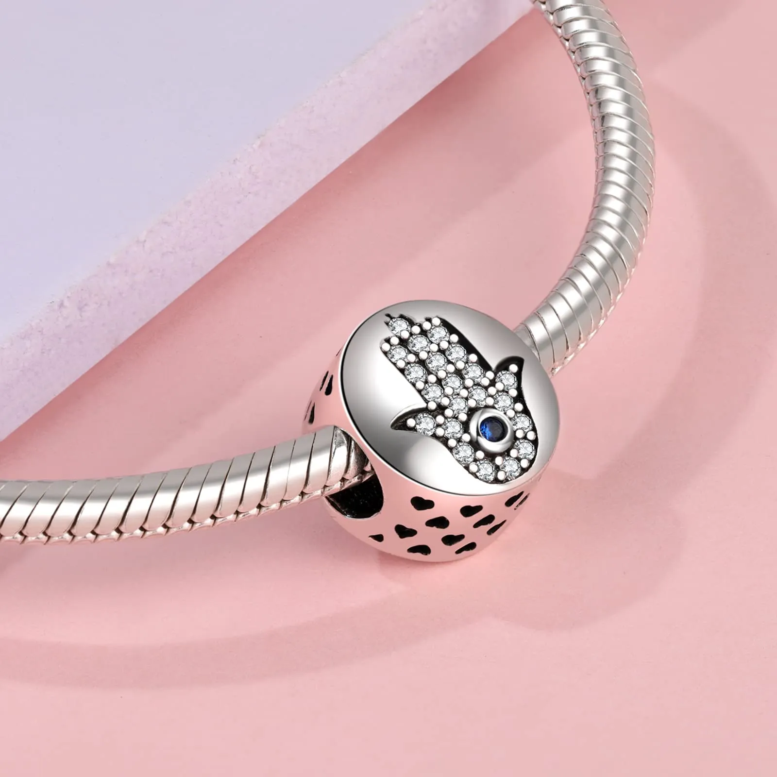 Symretie Bead Charm Ciondolo in Argento Sterling 925 con Cubic Zirconia per Braccialetti Pandora e Collane Europee - immagine 4
