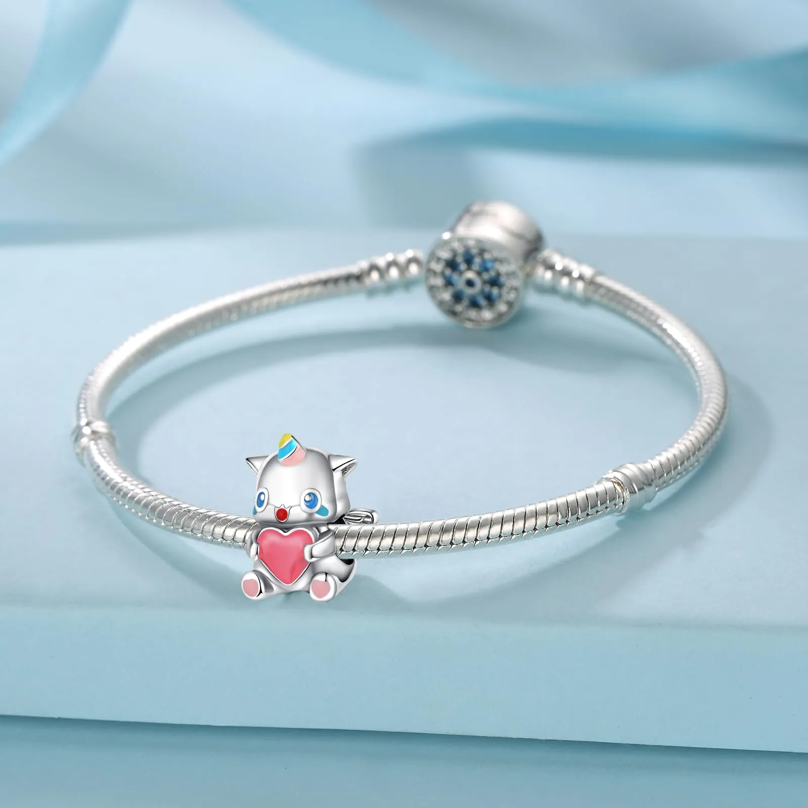 Symretie Bead Charm in Argento Sterling 925 con Cubic Zirconia per Braccialetti e Collane Europei - immagine 4
