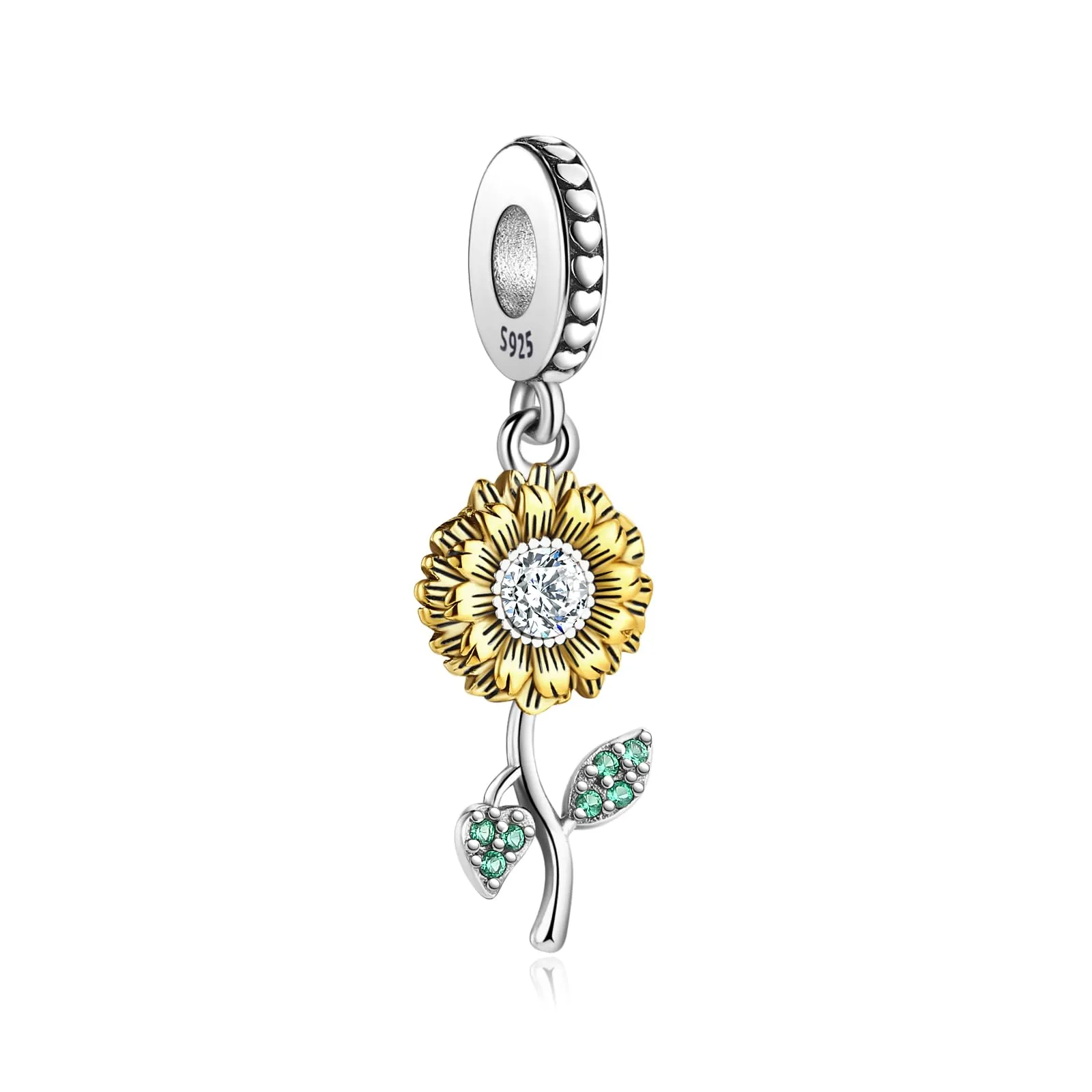 Symretie Bead Charm in Argento Sterling 925 con Cubic Zirconia, Compatibile con Braccialetti e Collane Europei - immagine 8