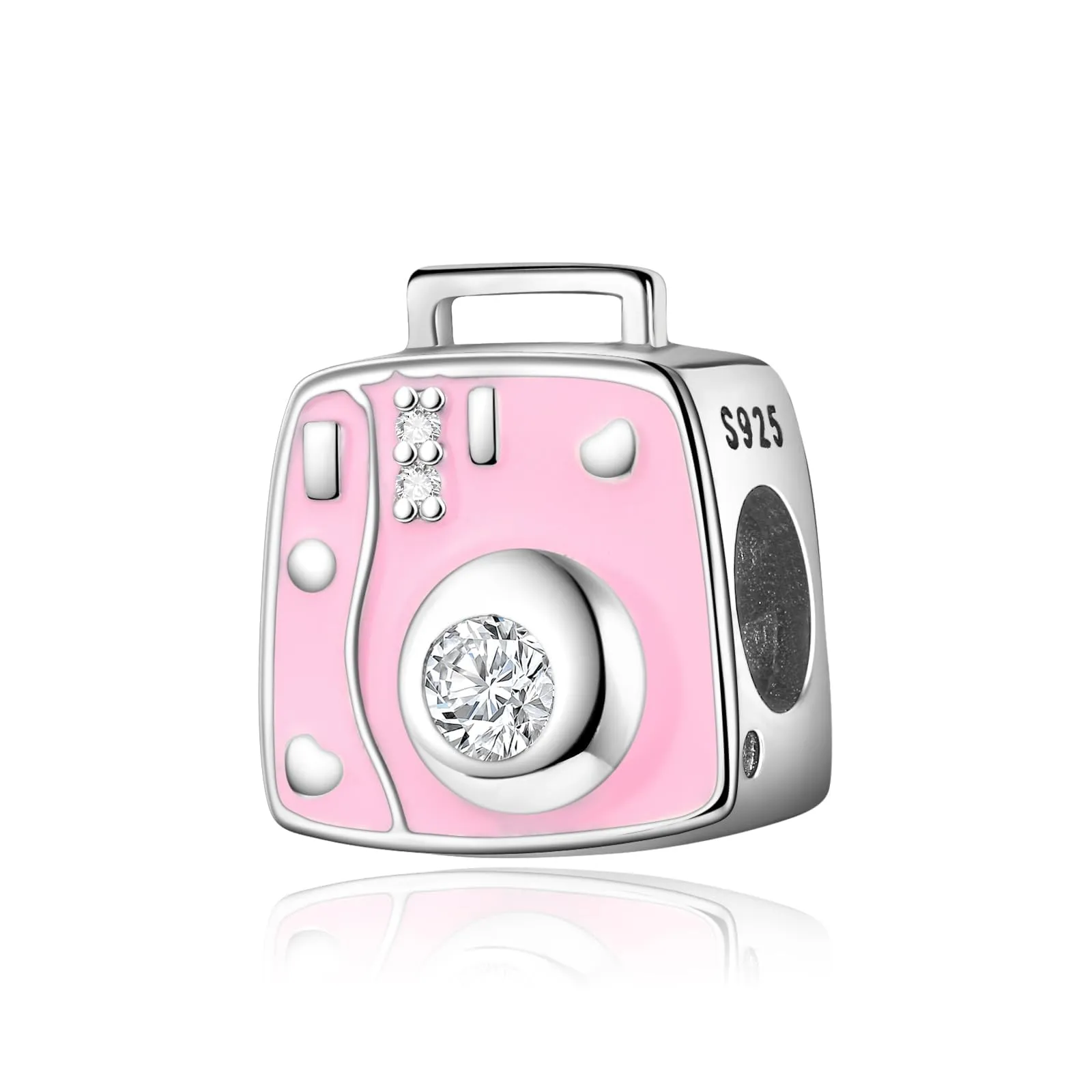 Symretie Bead Charm Ciondolo Argento Sterling 925 con Cubic Zirconia per Braccialetti e Collane Europei - immagine 1