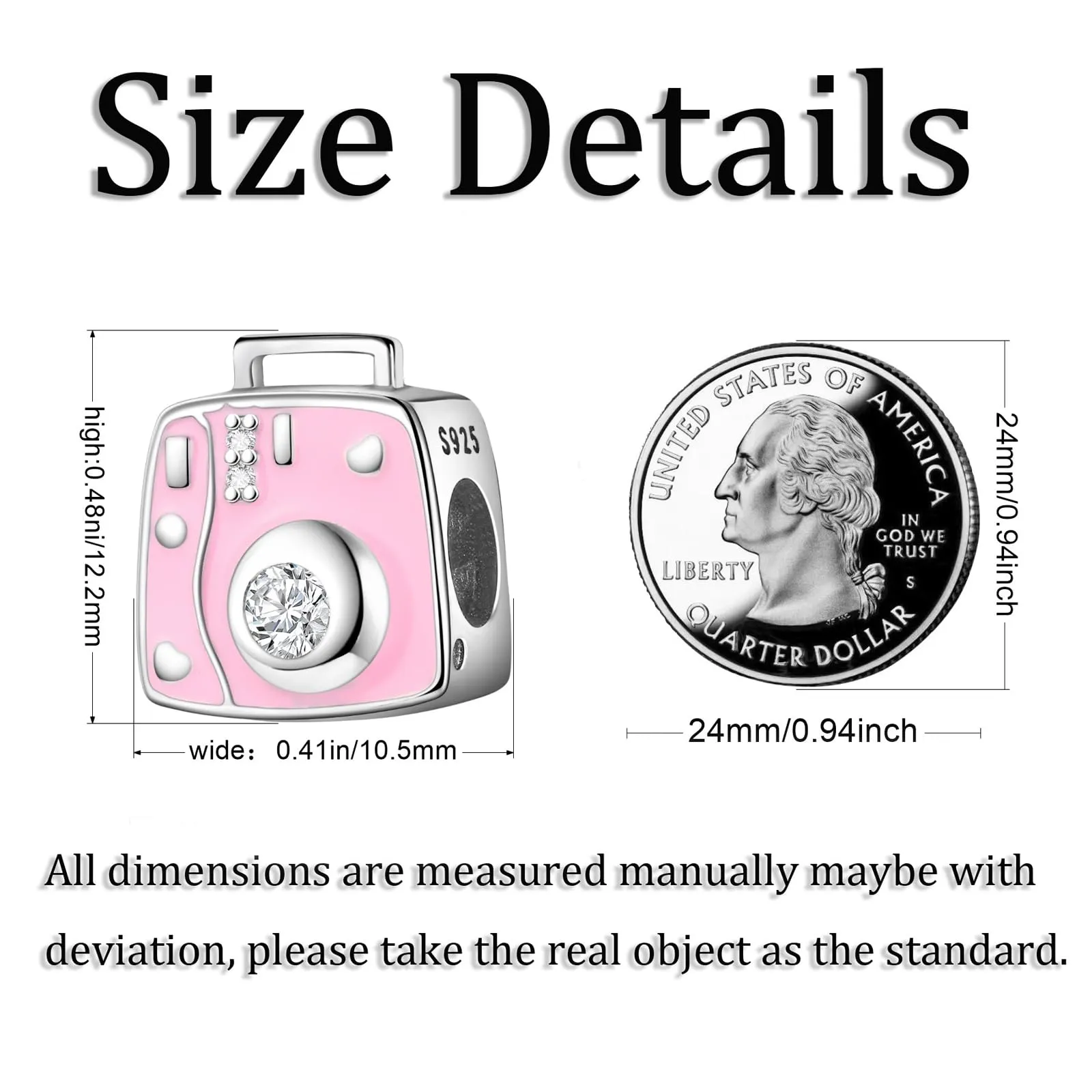 Symretie Bead Charm Ciondolo Argento Sterling 925 con Cubic Zirconia per Braccialetti e Collane Europei - immagine 2