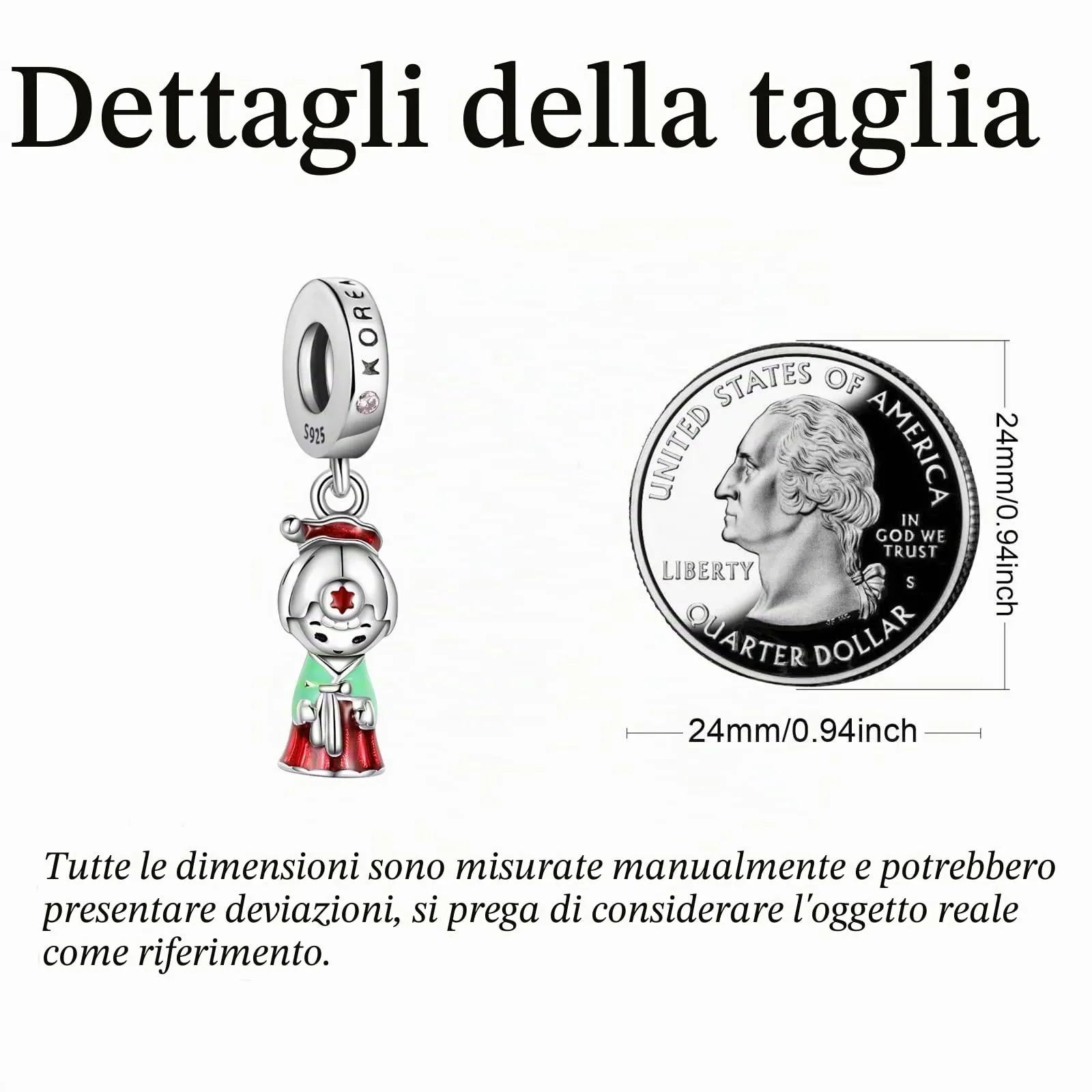 Symretie Bead Charm Ciondolo Argento Sterling 925 con Cubic Zirconia per Braccialetti e Collane Europei - immagine 2