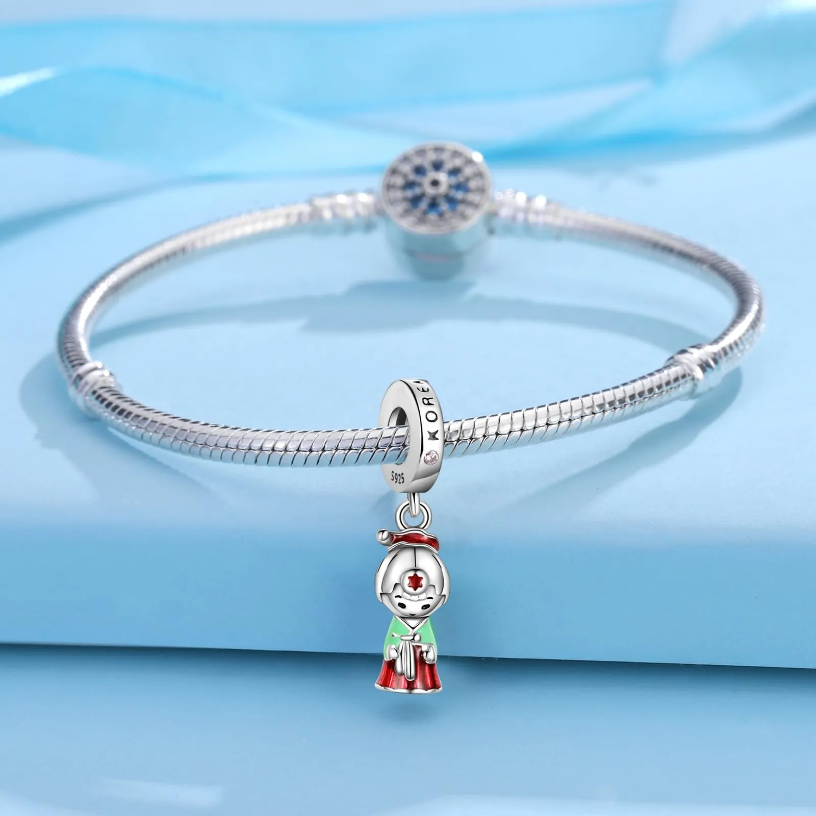 Symretie Bead Charm Ciondolo Argento Sterling 925 con Cubic Zirconia per Braccialetti e Collane Europei - immagine 4