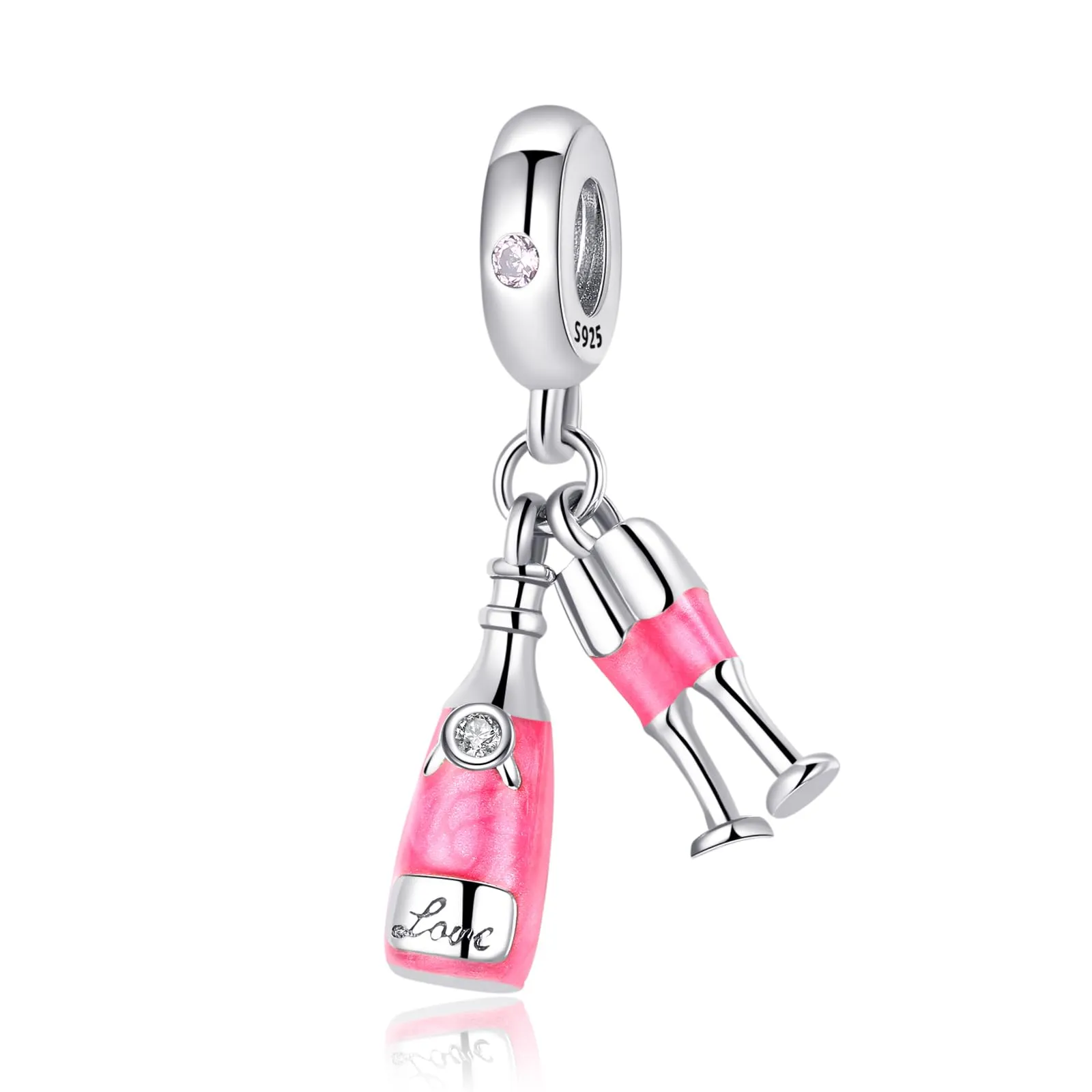 Symretie Bead Charm in Argento Sterling 925 con Cubic Zirconia per Braccialetti e Collane europei - immagine 1