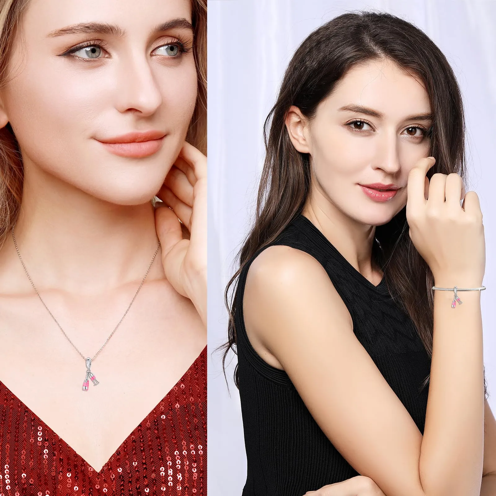 Symretie Bead Charm in Argento Sterling 925 con Cubic Zirconia per Braccialetti e Collane europei - immagine 4