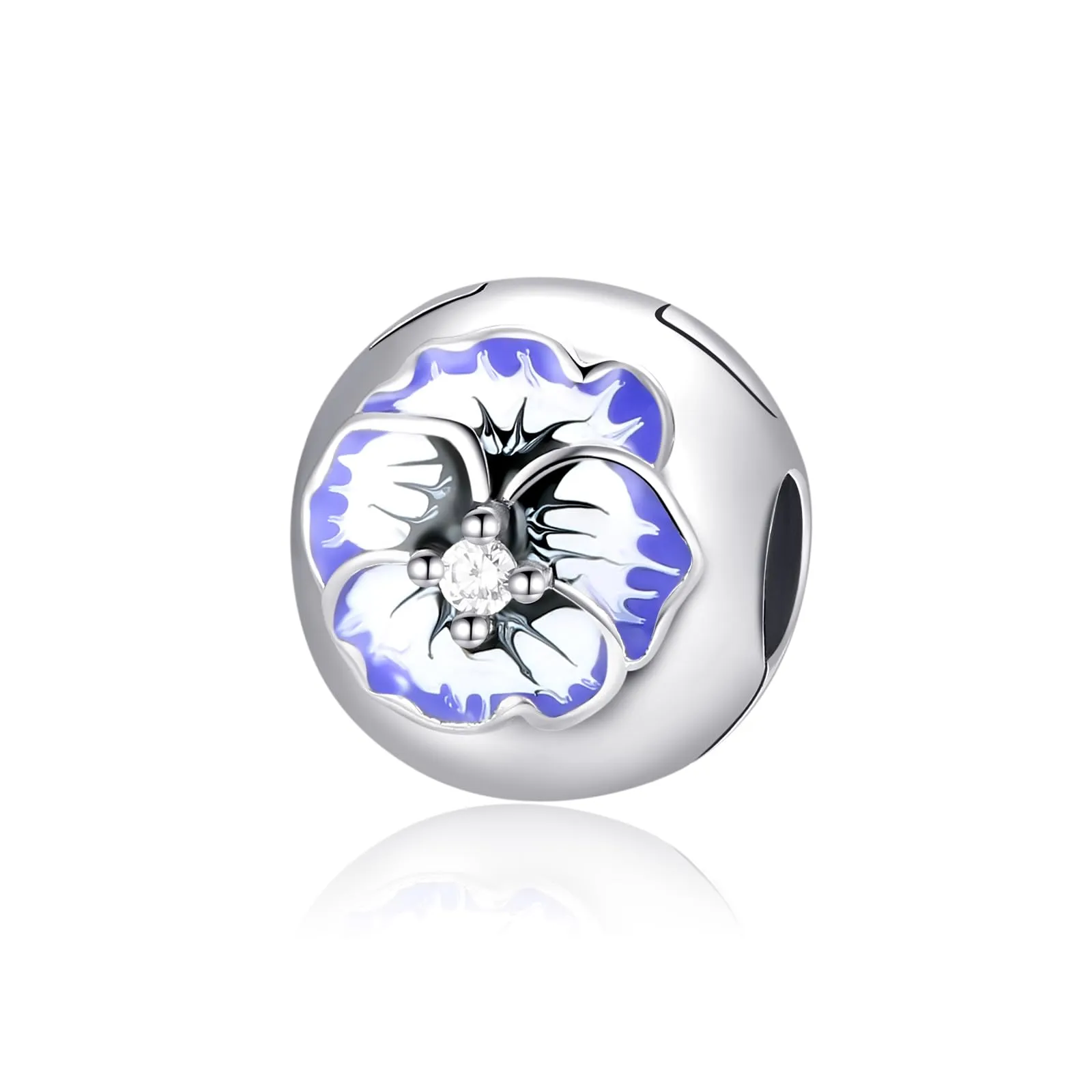 Symretie Bead Charm in Argento Sterling 925 con Cubic Zirconia per Braccialetti e Collane Europee - immagine 1