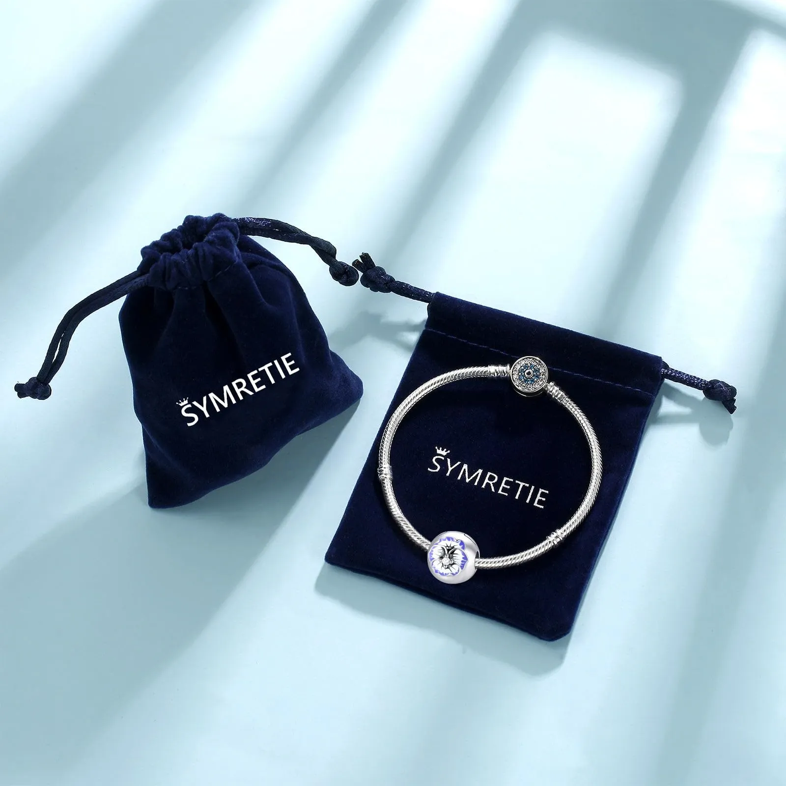 Symretie Bead Charm in Argento Sterling 925 con Cubic Zirconia per Braccialetti e Collane Europee - immagine 7