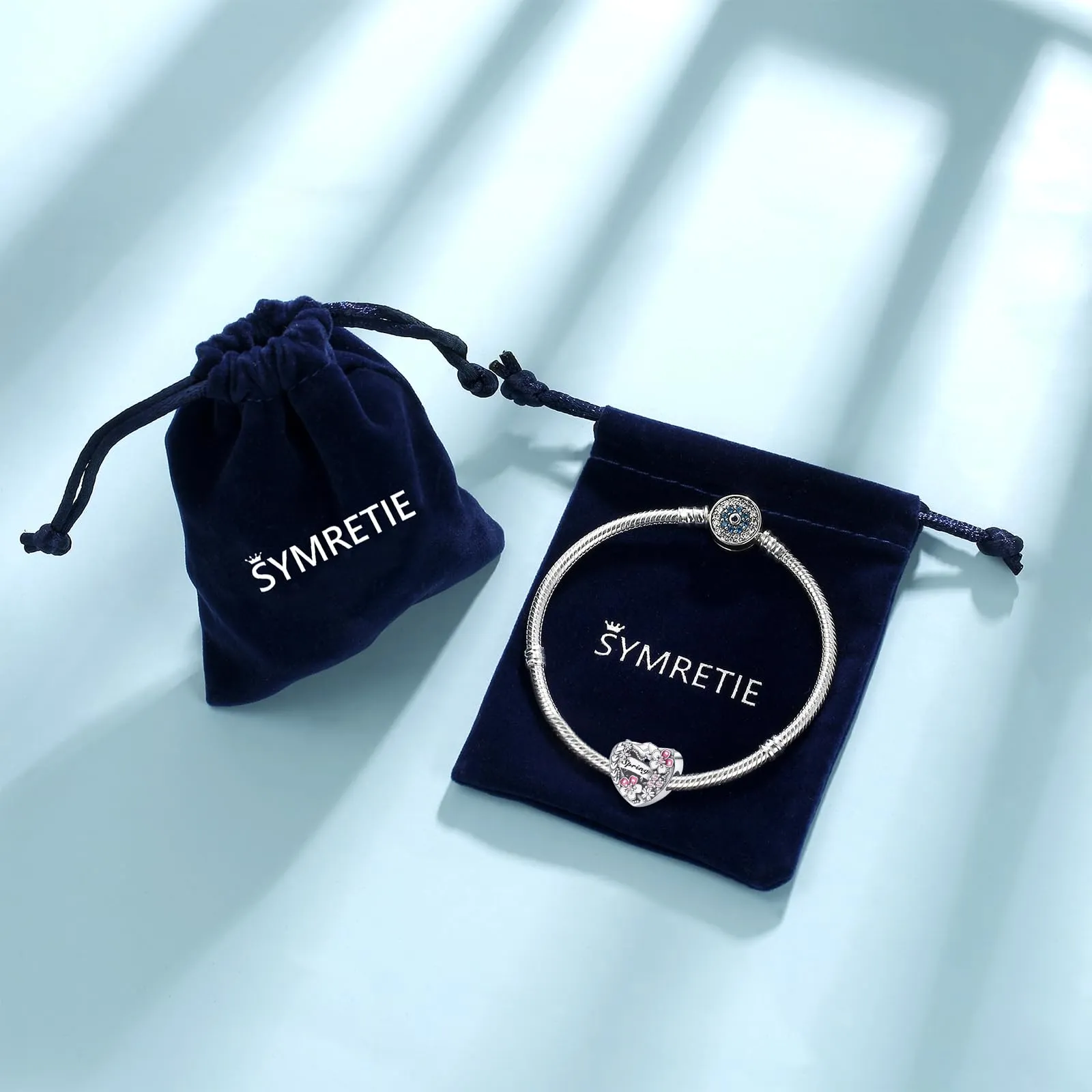 Symretie Bead Charm Ciondolo in Argento Sterling 925 con Cubic Zirconia, Compatibile con Braccialetti Pandora e Collane Europee - immagine 7