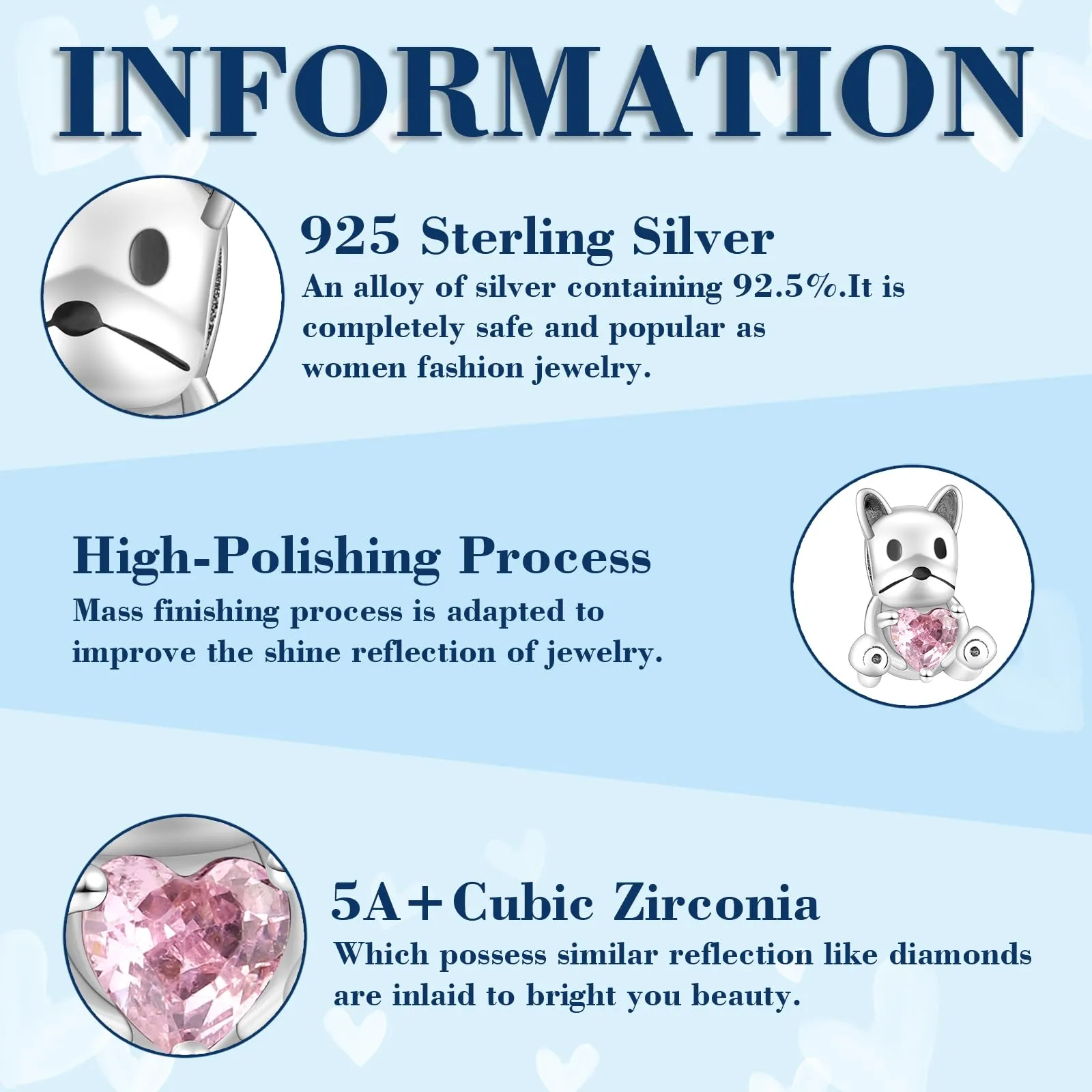 Symretie Bead Charm Ciondolo Argento Sterling 925 con Cubic Zirconia per Braccialetti e Collane Europei - immagine 2