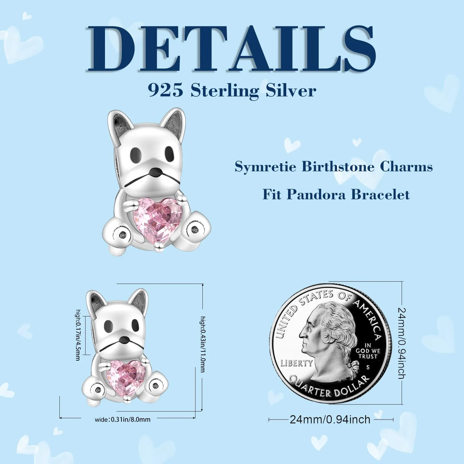 Symretie Bead Charm Ciondolo Argento Sterling 925 con Cubic Zirconia per Braccialetti e Collane Europei - immagine 3