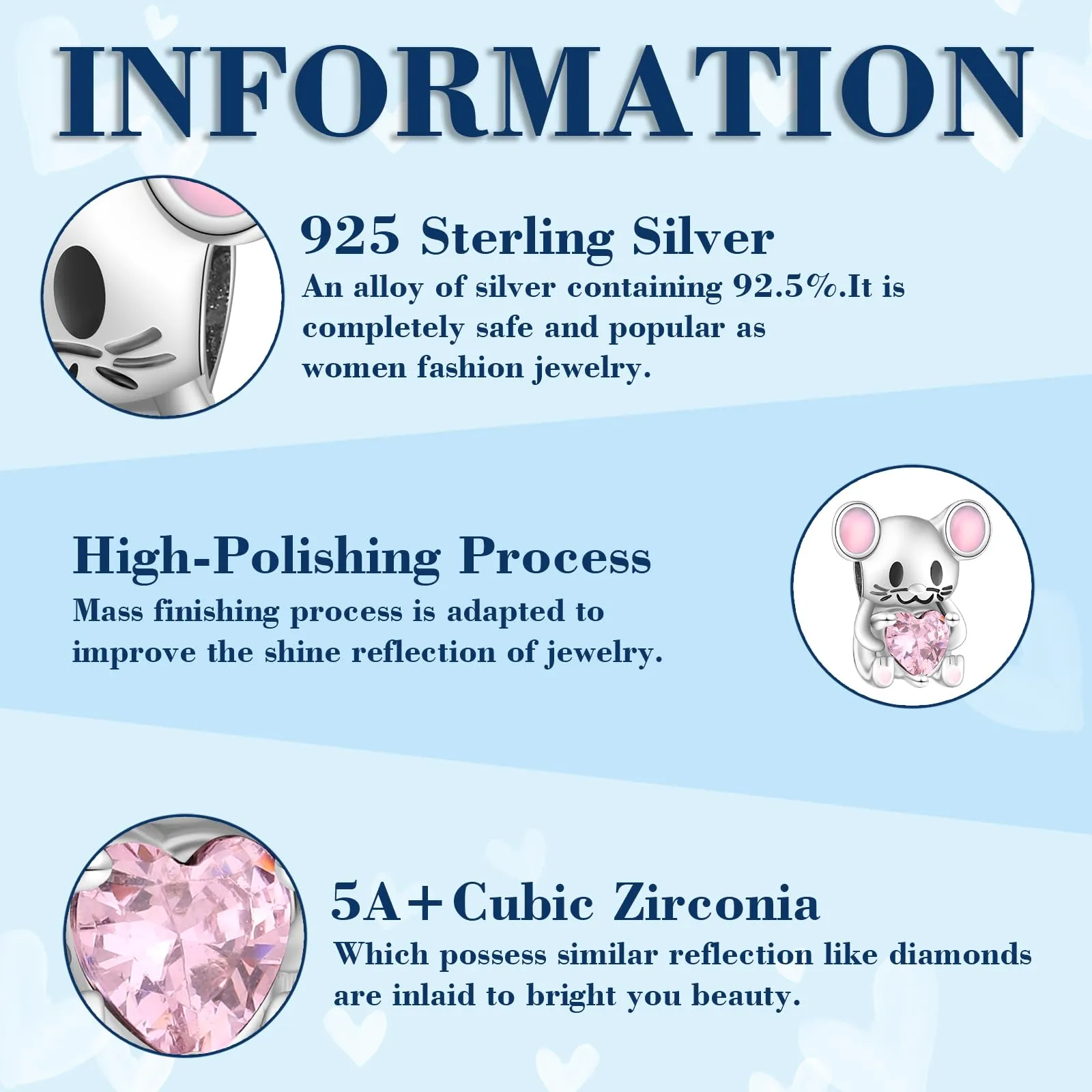 Symretie Ciondolo in Argento Sterling 925 con Cubic Zirconia per Braccialetti e Collane European Style - immagine 2