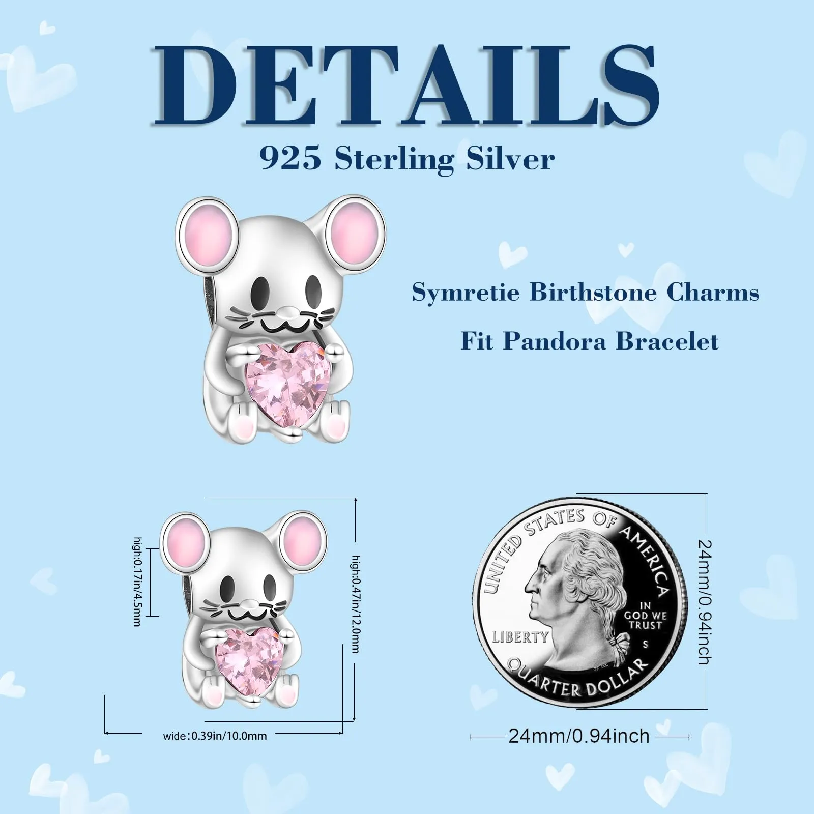 Symretie Ciondolo in Argento Sterling 925 con Cubic Zirconia per Braccialetti e Collane European Style - immagine 3