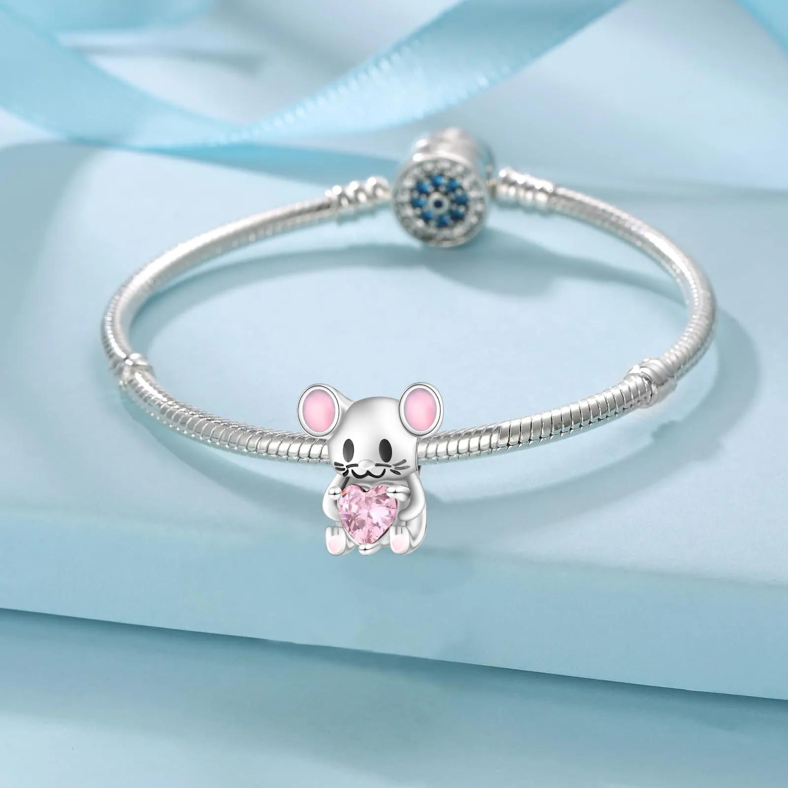 Symretie Ciondolo in Argento Sterling 925 con Cubic Zirconia per Braccialetti e Collane European Style - immagine 6
