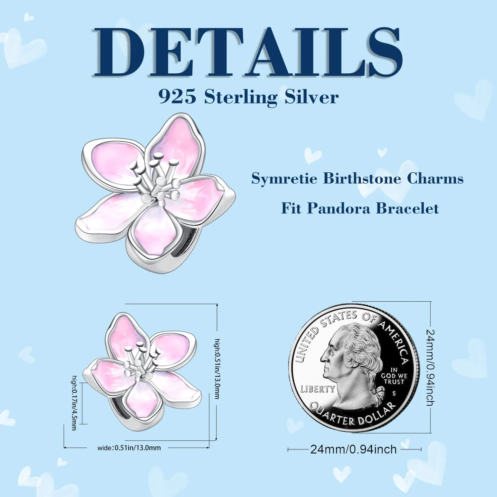 Symretie Bead Charm Ciondolo Argento Sterling 925 con Cubic Zirconia per Braccialetti e Collane europei - immagine 3