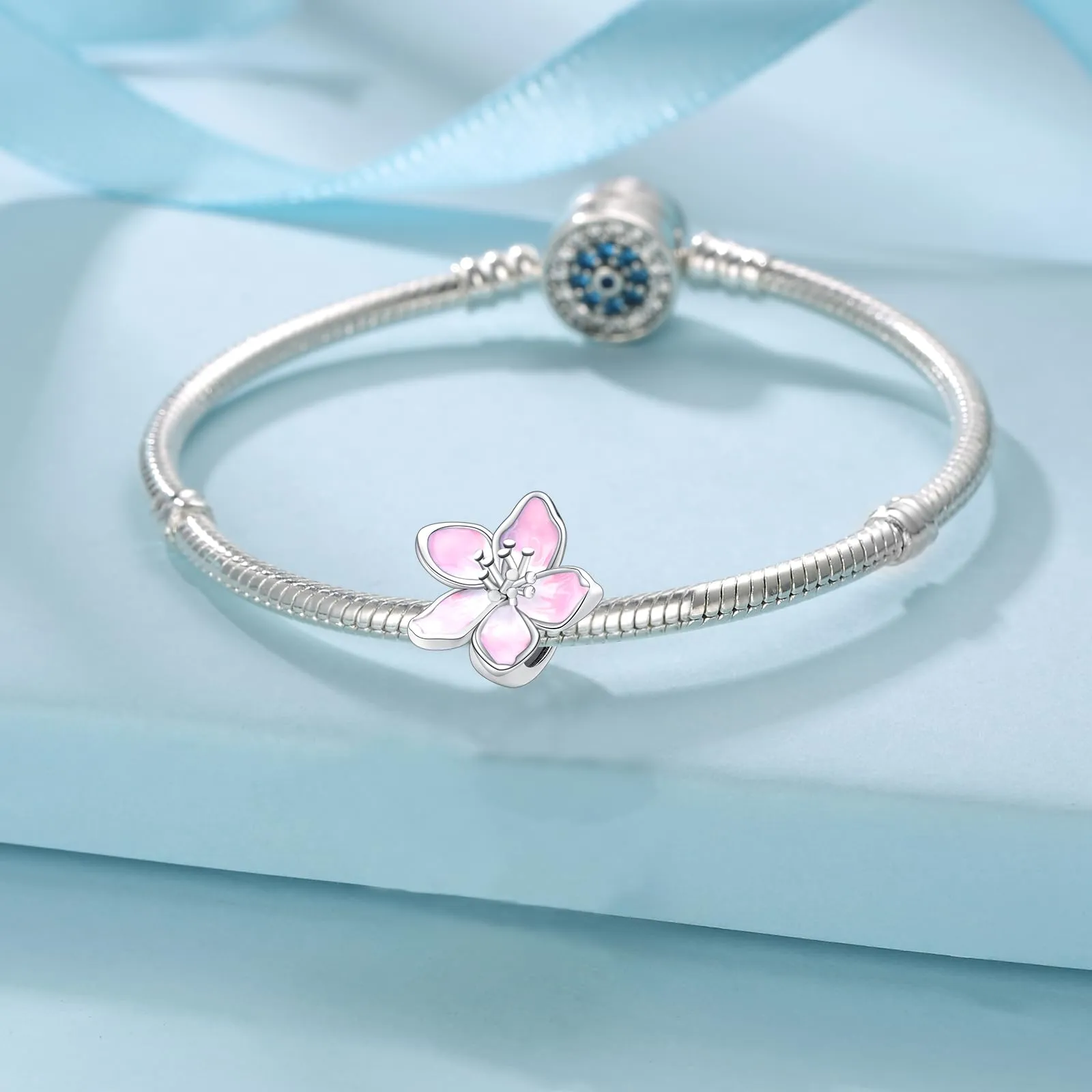 Symretie Bead Charm Ciondolo Argento Sterling 925 con Cubic Zirconia per Braccialetti e Collane europei - immagine 5