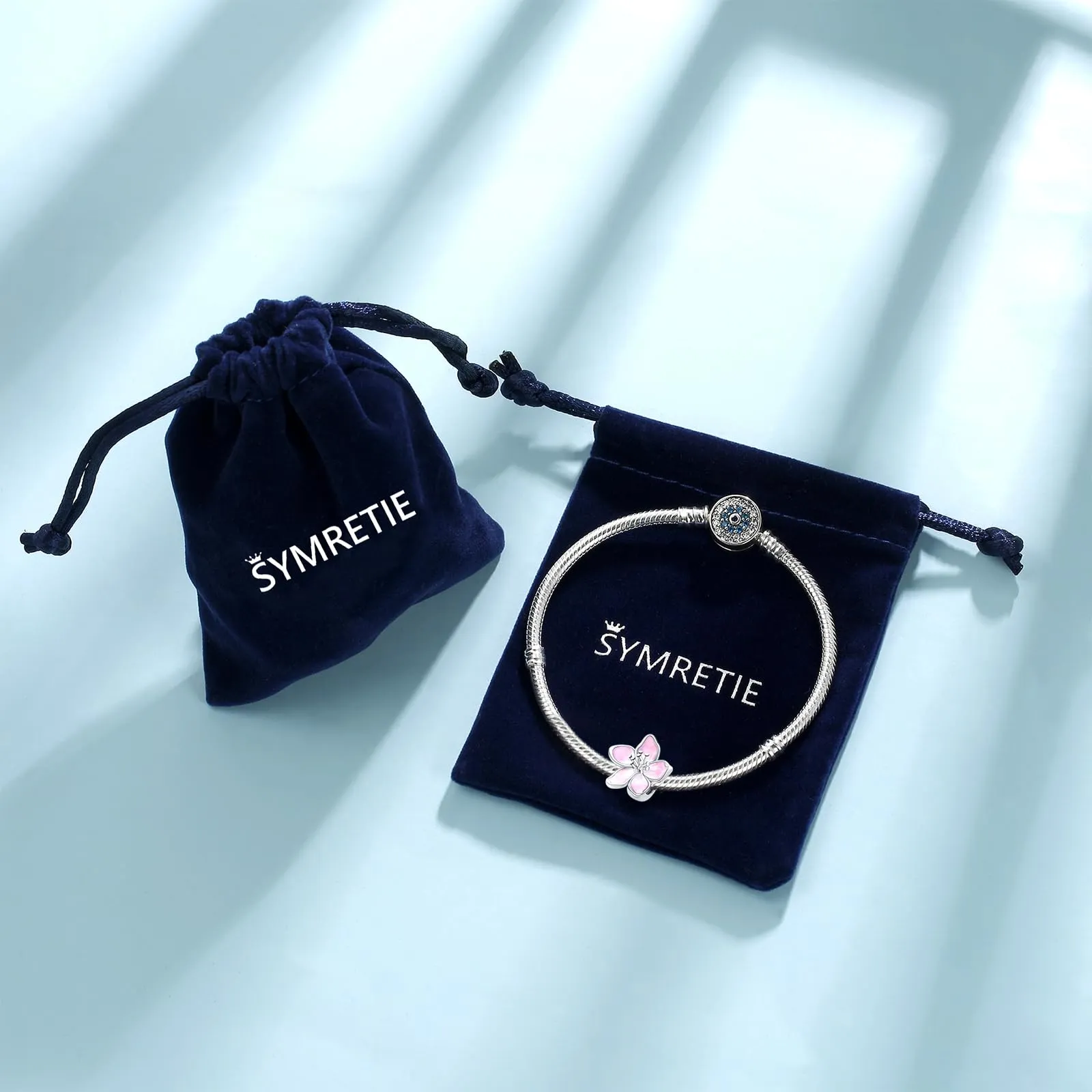 Symretie Bead Charm Ciondolo Argento Sterling 925 con Cubic Zirconia per Braccialetti e Collane europei - immagine 6