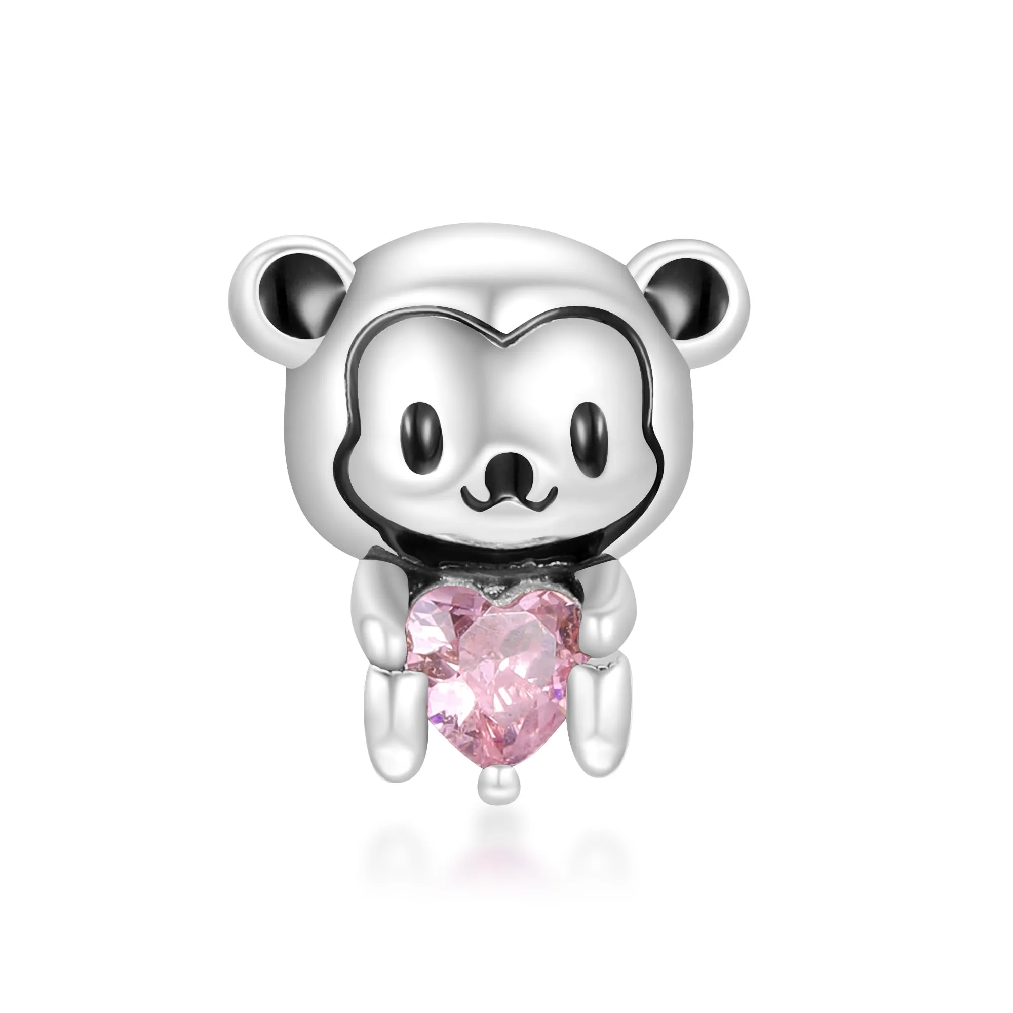 Symretie Bead Charm in Argento Sterling 925 con Cubic Zirconia per Braccialetti e Collane Europee - immagine 1