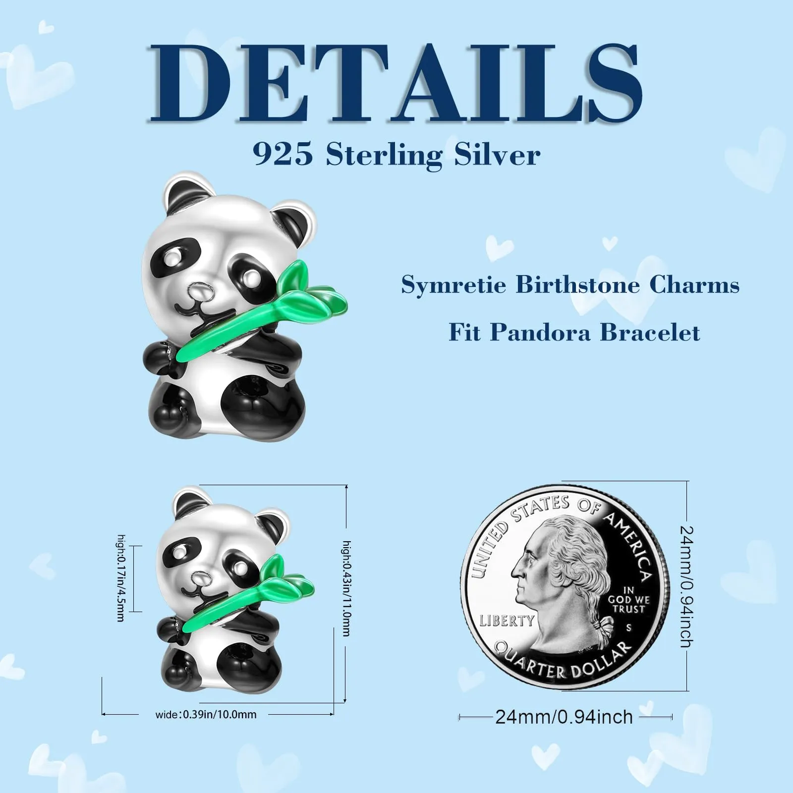 Symretie Bead Charm Ciondolo Argento Sterling 925 con Cubic Zirconia per Braccialetti e Collane Europee - immagine 2