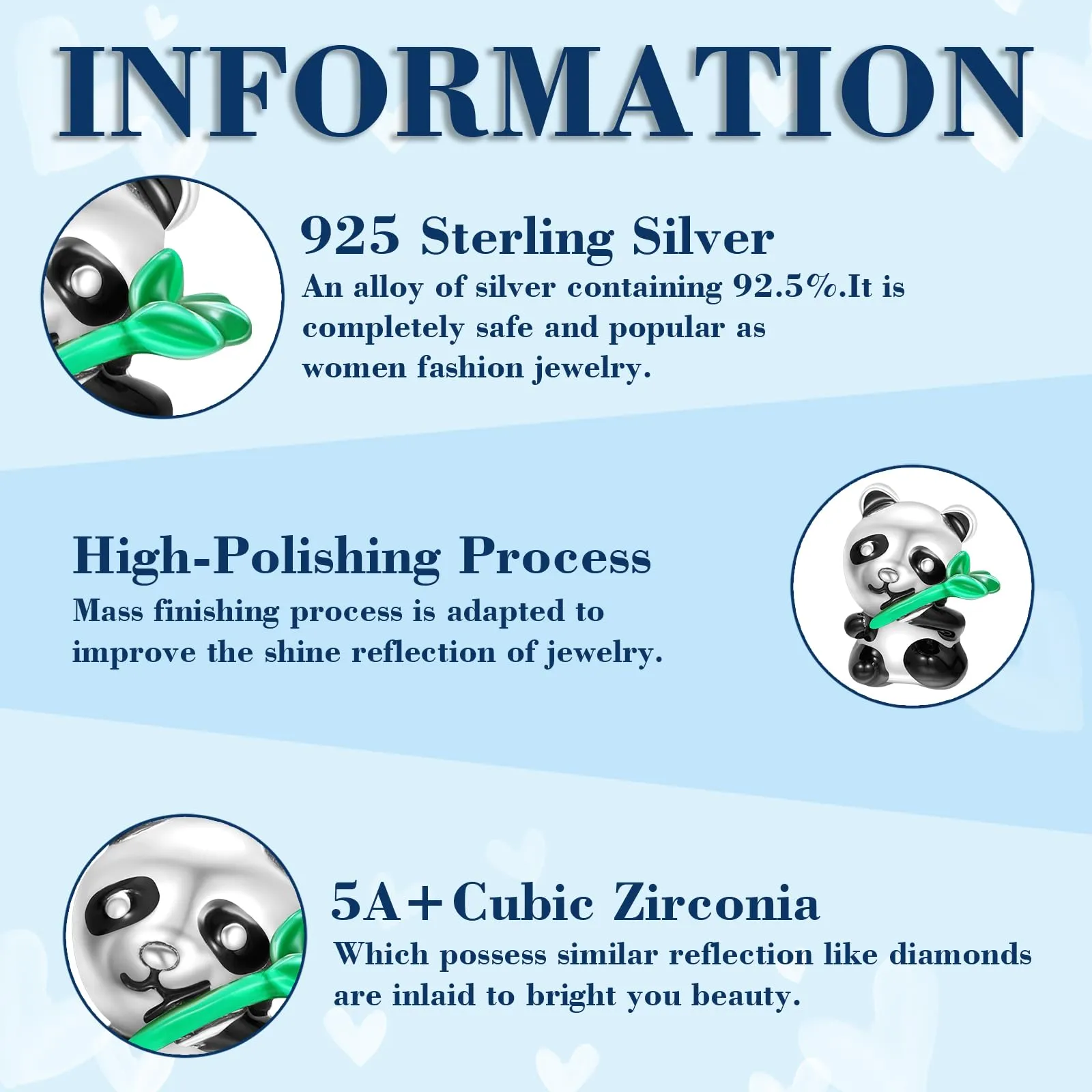 Symretie Bead Charm Ciondolo Argento Sterling 925 con Cubic Zirconia per Braccialetti e Collane Europee - immagine 3
