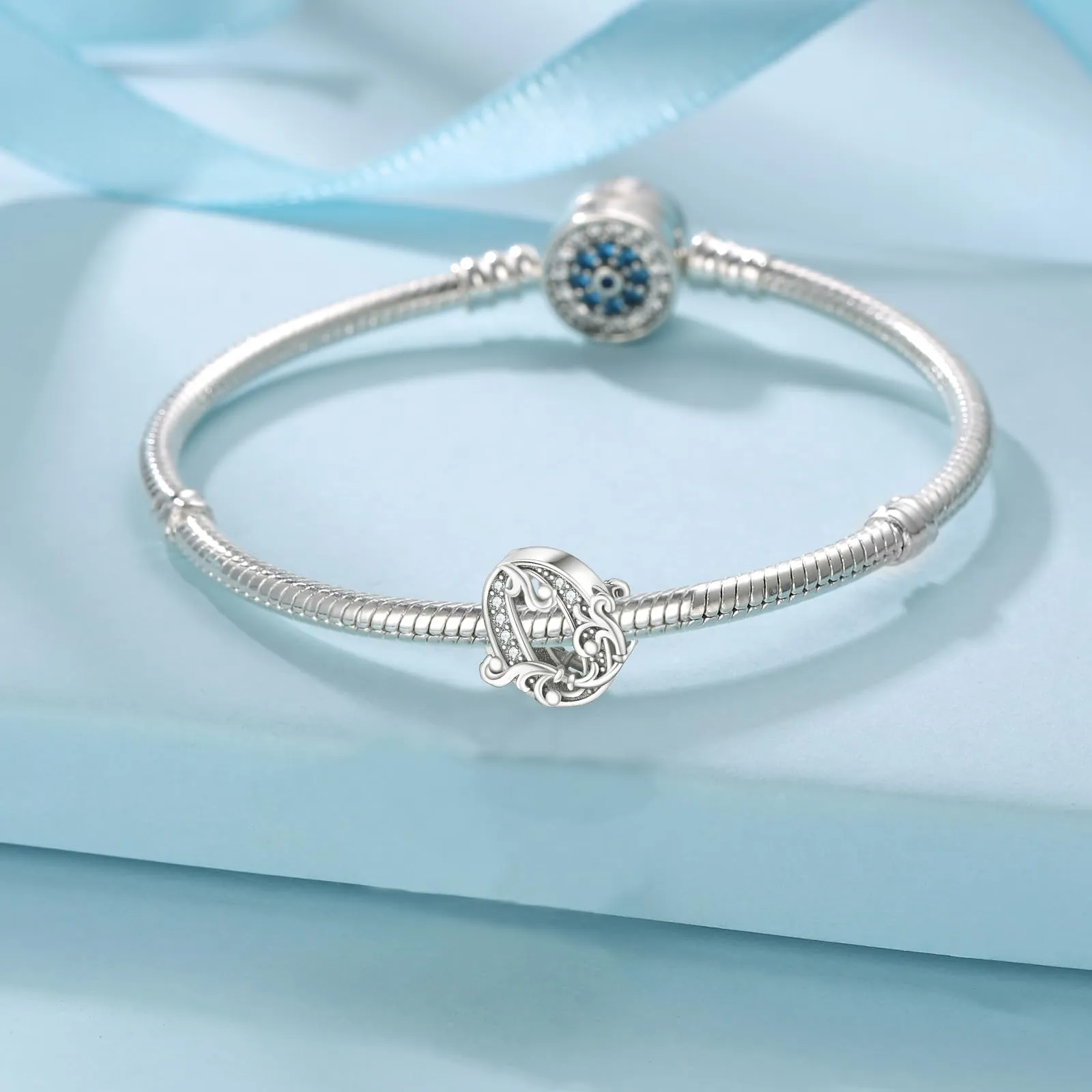 Symretie Bead Charm Ciondolo Argento Sterling 925 con Cubic Zirconia per Pandora e Braccialetti Europei - immagine 4