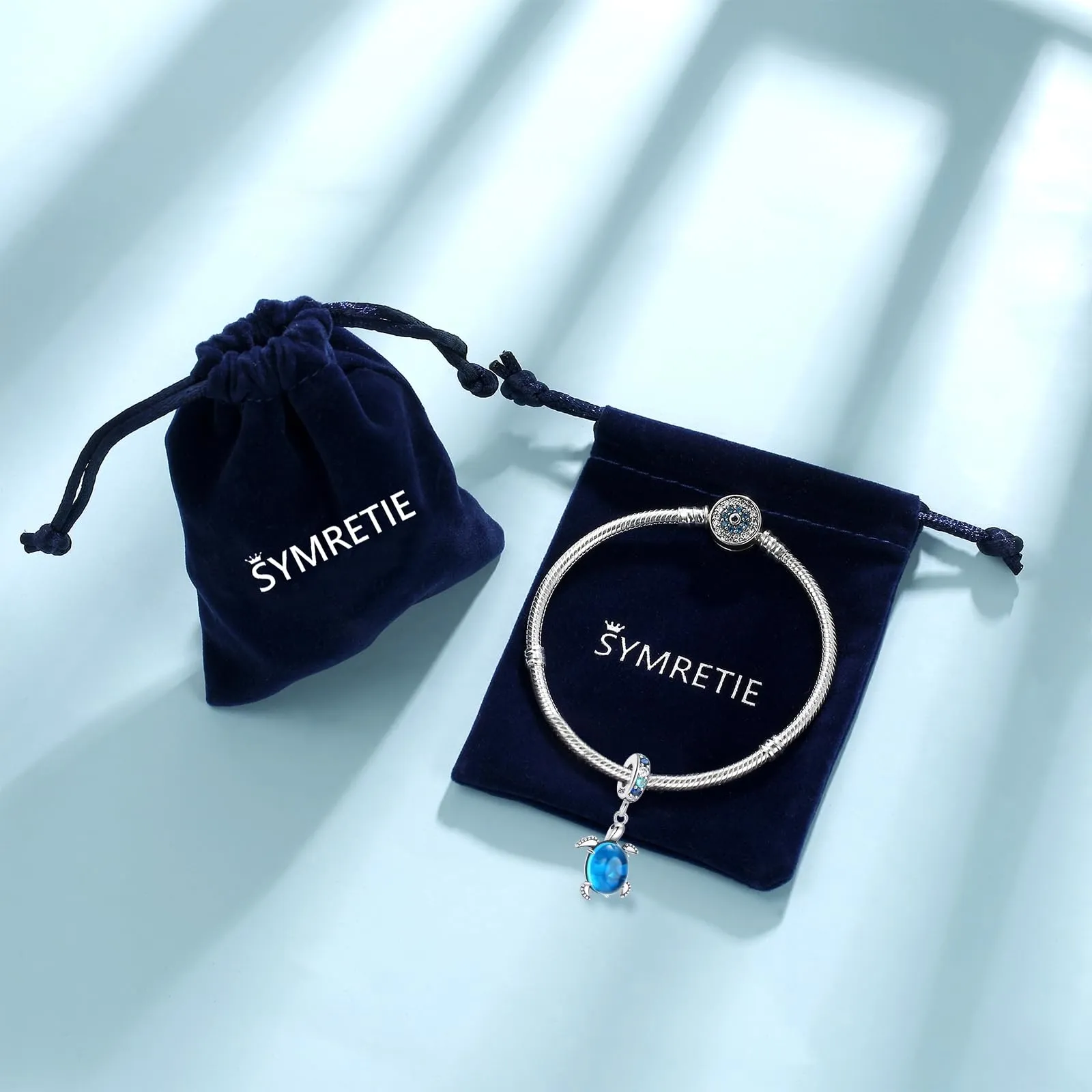 Symretie Bead Charm Ciondolo Argento Sterling 925 con Cubic Zirconia per Pandora e Braccialetti Europei - immagine 4