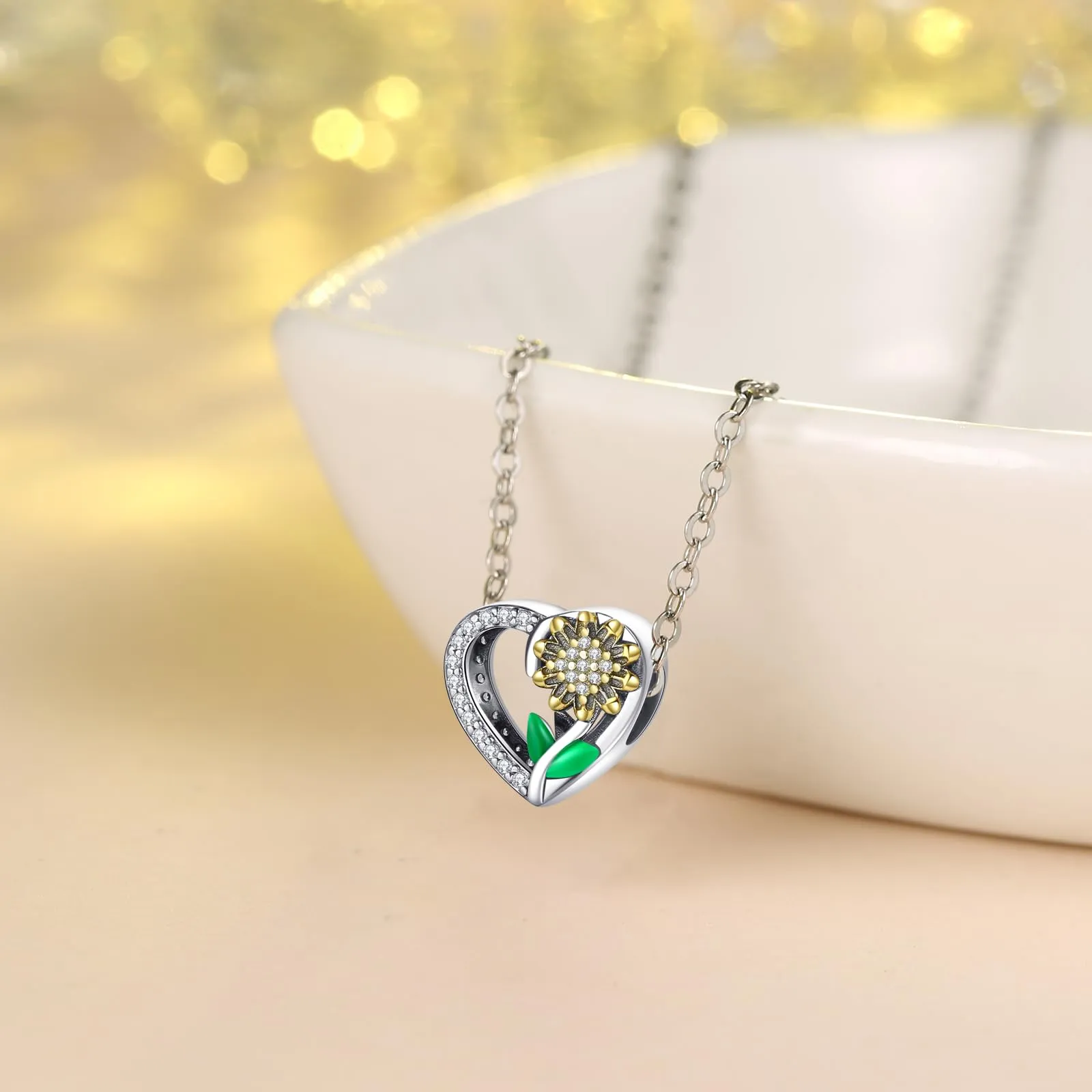 Symretie Bead Charm Ciondolo Argento Sterling 925 con Cubic Zirconia per Braccialetti Pandora e Collane Europee - immagine 5