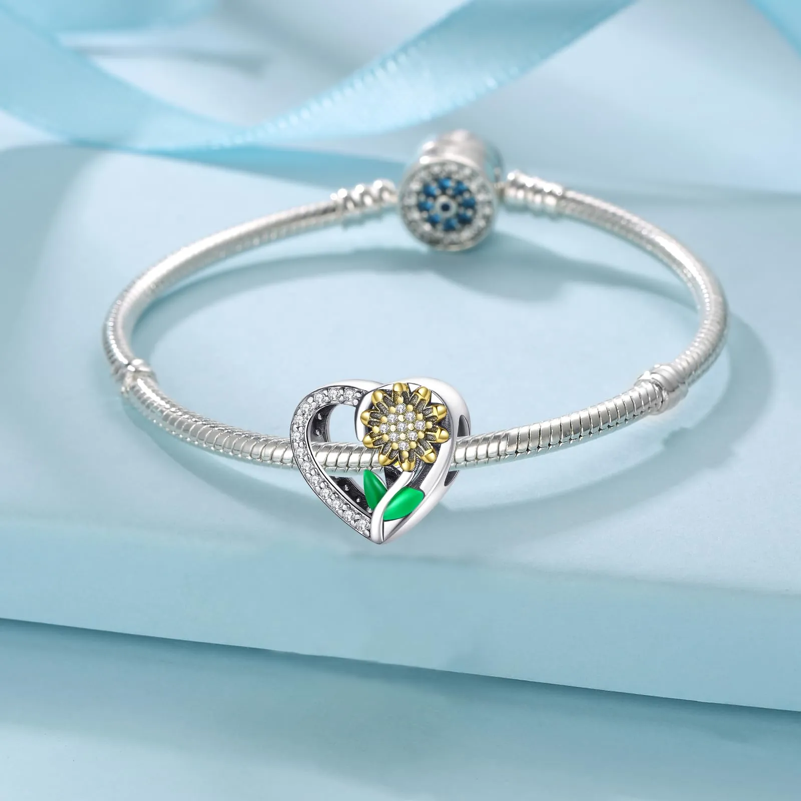 Symretie Bead Charm Ciondolo Argento Sterling 925 con Cubic Zirconia per Braccialetti Pandora e Collane Europee - immagine 6