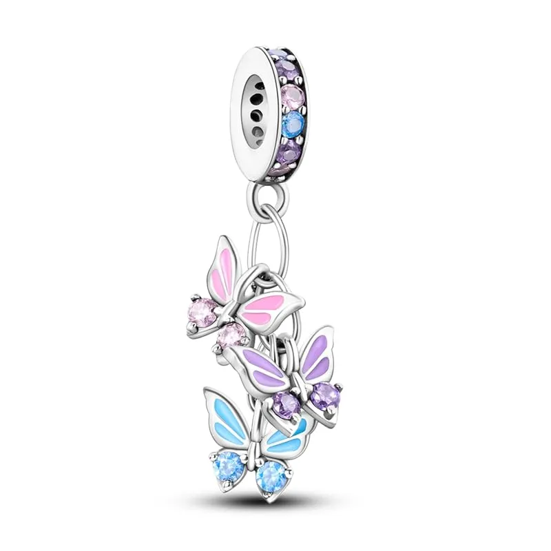 Symretie Bead Charm Ciondolo Argento Sterling 925 con Cubic Zirconia per Braccialetti e Collane Europee - immagine 1