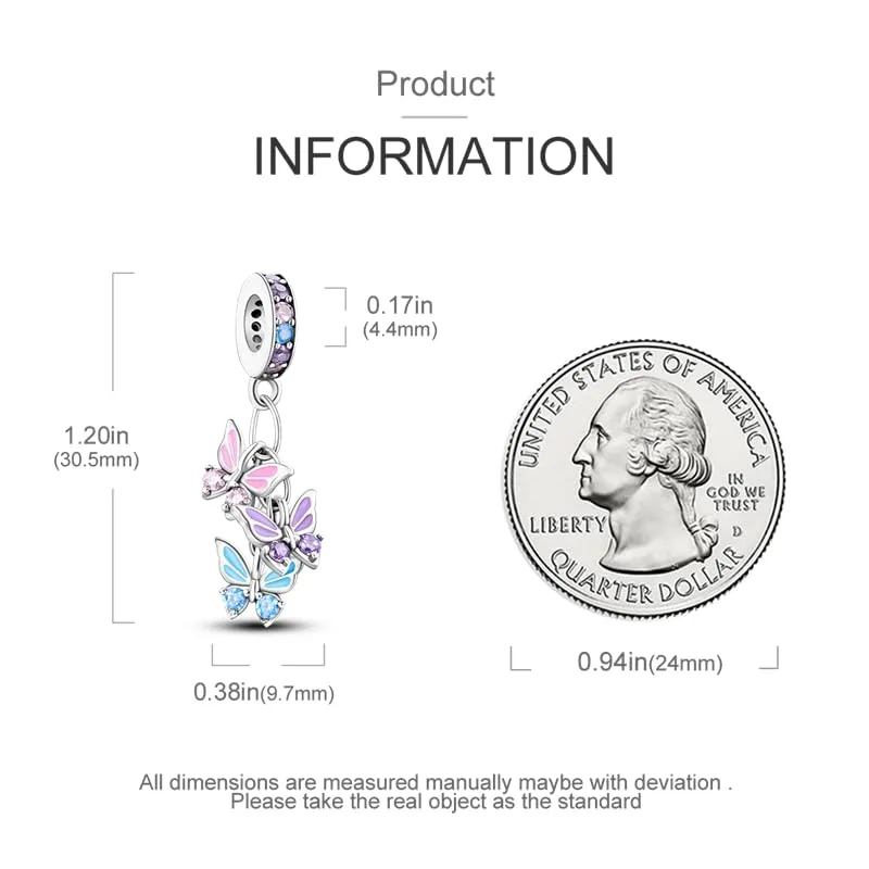 Symretie Bead Charm Ciondolo Argento Sterling 925 con Cubic Zirconia per Braccialetti e Collane Europee - immagine 6