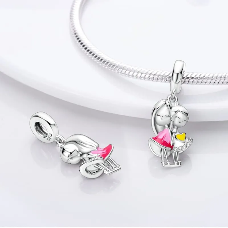 Symretie Bead Charm Ciondolo Argento Sterling 925 con Cubic Zirconia per Braccialetti e Collane Europee - immagine 4