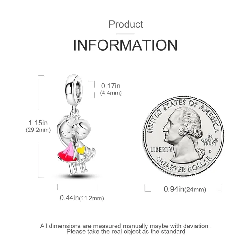 Symretie Bead Charm Ciondolo Argento Sterling 925 con Cubic Zirconia per Braccialetti e Collane Europee - immagine 6