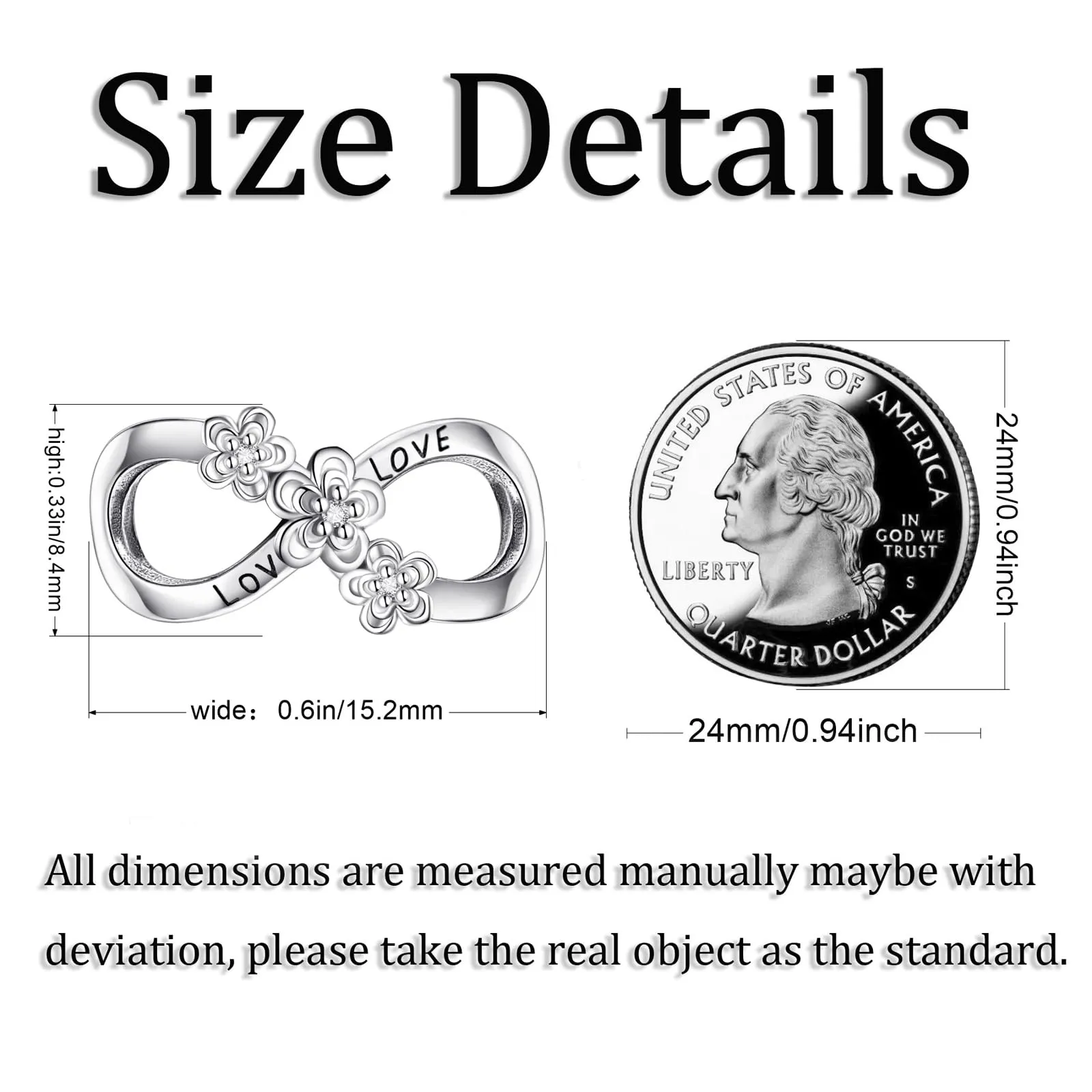 Symretie Bead Charm Ciondolo Argento Sterling 925 con Cubic Zirconia per Braccialetti e Collane Europei - immagine 2