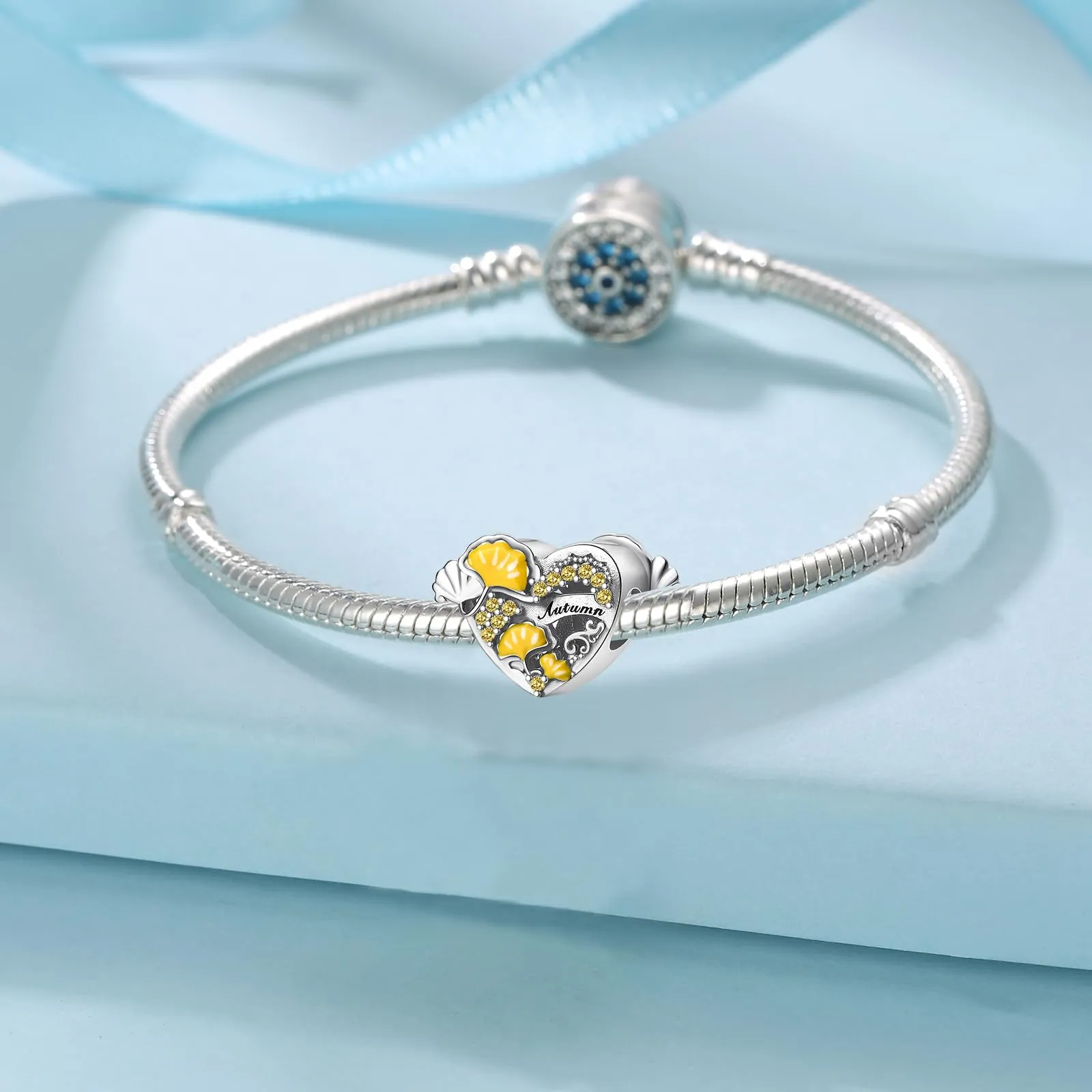 Symretie Bead Charm Ciondolo Argento Sterling 925 con Cubic Zirconia per Braccialetti e Collane Europei - immagine 4
