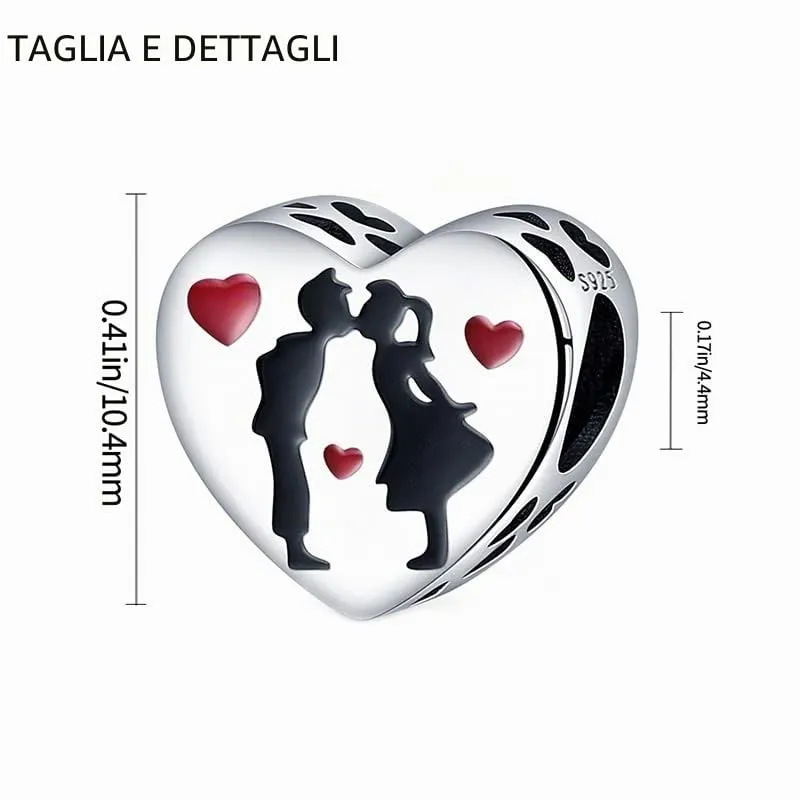 Symretie Bead Charm Ciondolo Argento Sterling 925 con Cubic Zirconia per Braccialetti e Collane Europee - immagine 6