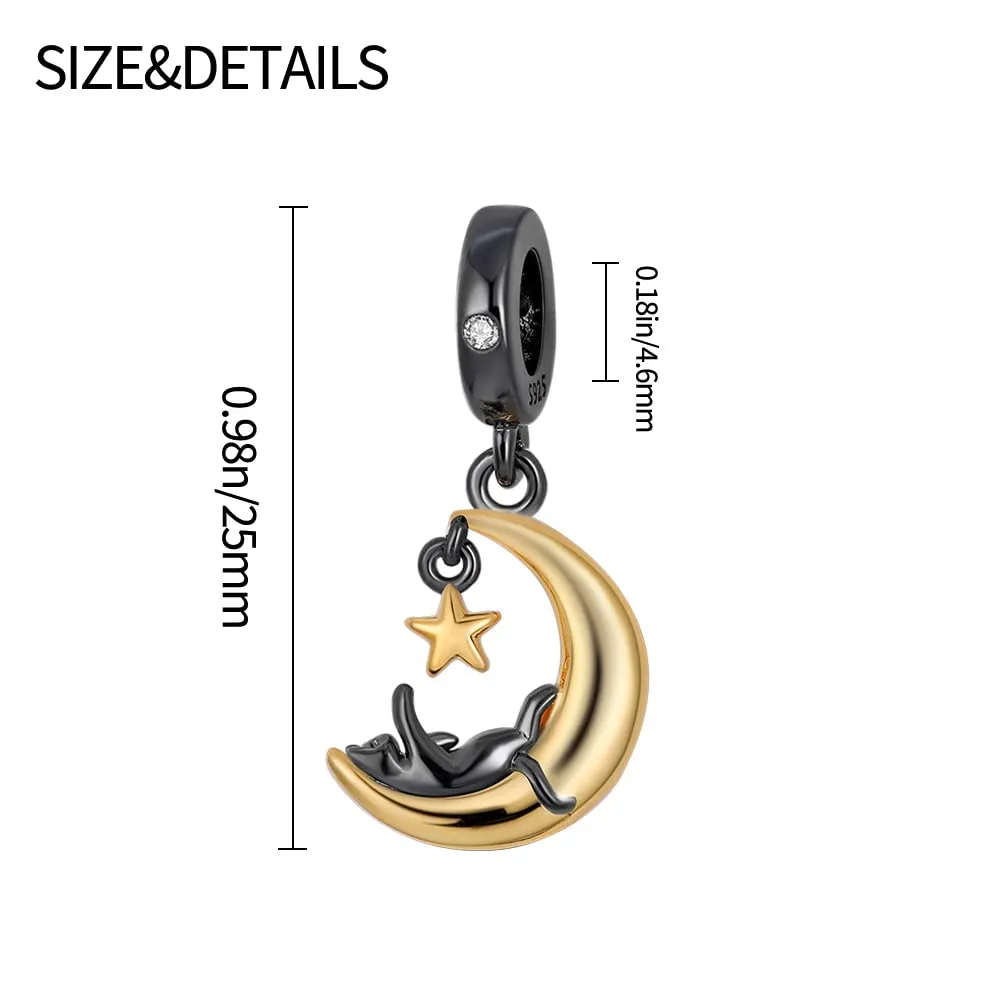 Symretie Bead Charm Ciondolo Argento Sterling 925 con Cubic Zirconia per Braccialetti Pandora e Collane Europee - immagine 6