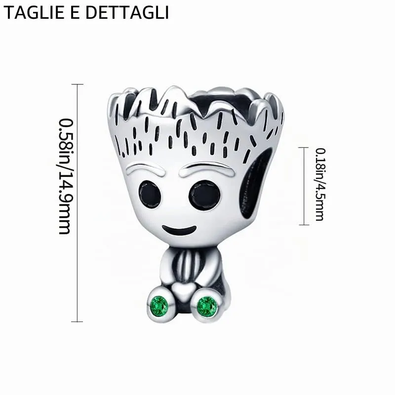 Symretie Bead Charm in Argento Sterling 925 con Cubic Zirconia, Compatibile con Braccialetti e Collane Europei - immagine 6