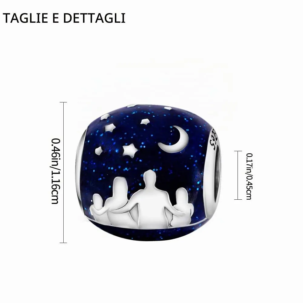 Symretie Bead Charm Ciondolo Argento Sterling 925 con Cubic Zirconia per Braccialetti e Collane Europee - immagine 4