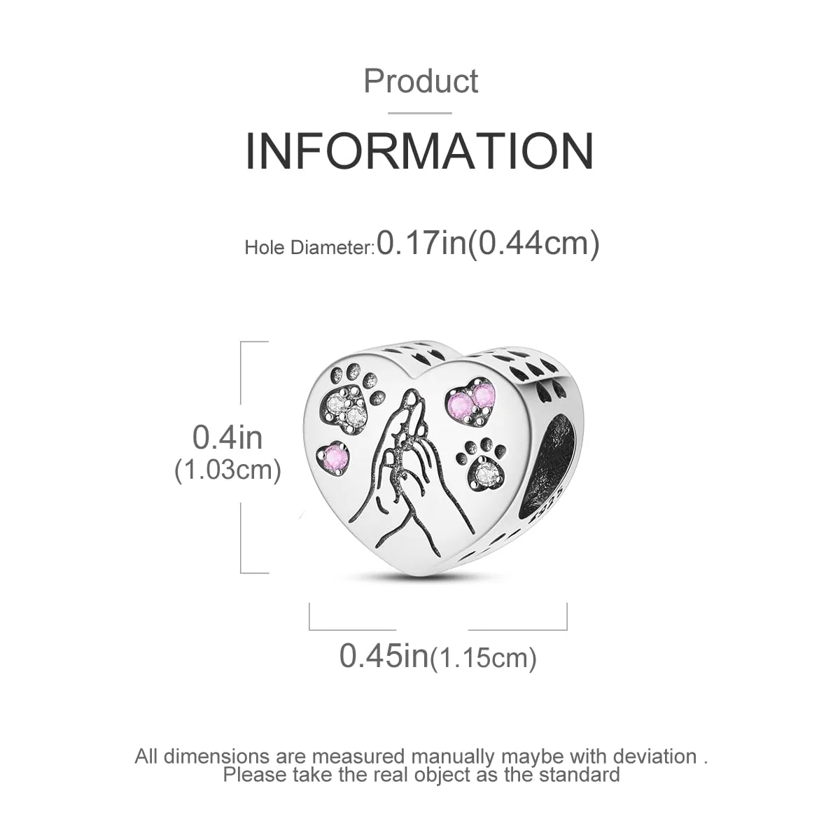 Symretie Bead Charm Ciondolo Argento Sterling 925 con Cubic Zirconia per Braccialetti e Collane Europee - immagine 6