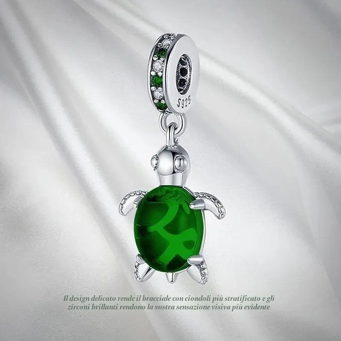 Symretie Bead Charm Ciondolo Argento Sterling 925 con Cubic Zirconia per Pandora Braccialetti e Collane Europee - immagine 4