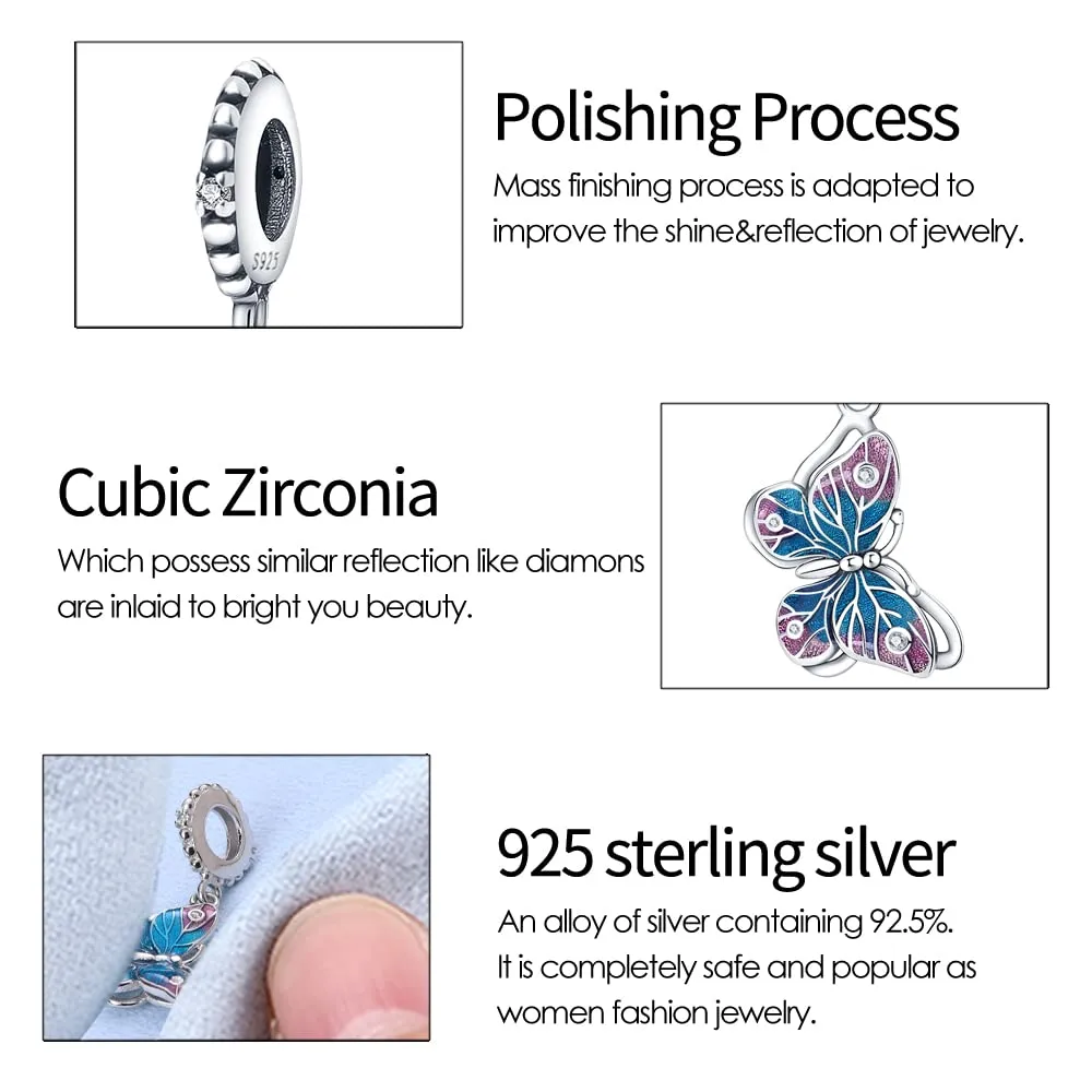 Symretie Bead Charm Ciondolo in Argento Sterling 925 con Cubic Zirconia, Compatibile con Braccialetti e Collane Pandora e Europei - immagine 7