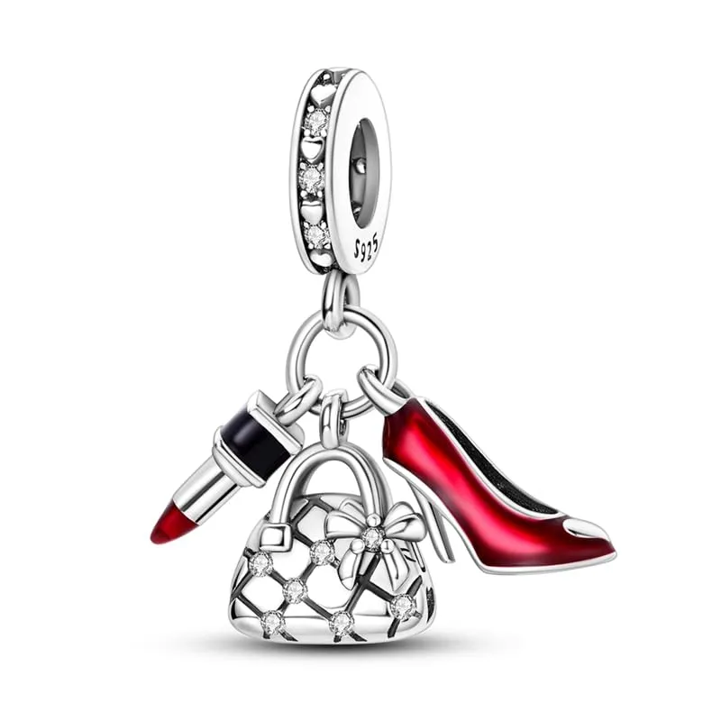 Symretie Bead Charm in Argento Sterling 925 con Cubic Zirconia per Braccialetti e Collane Europee - immagine 1