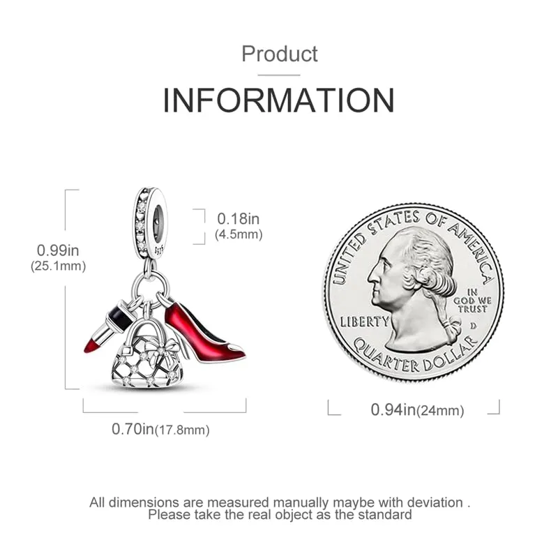 Symretie Bead Charm in Argento Sterling 925 con Cubic Zirconia per Braccialetti e Collane Europee - immagine 6
