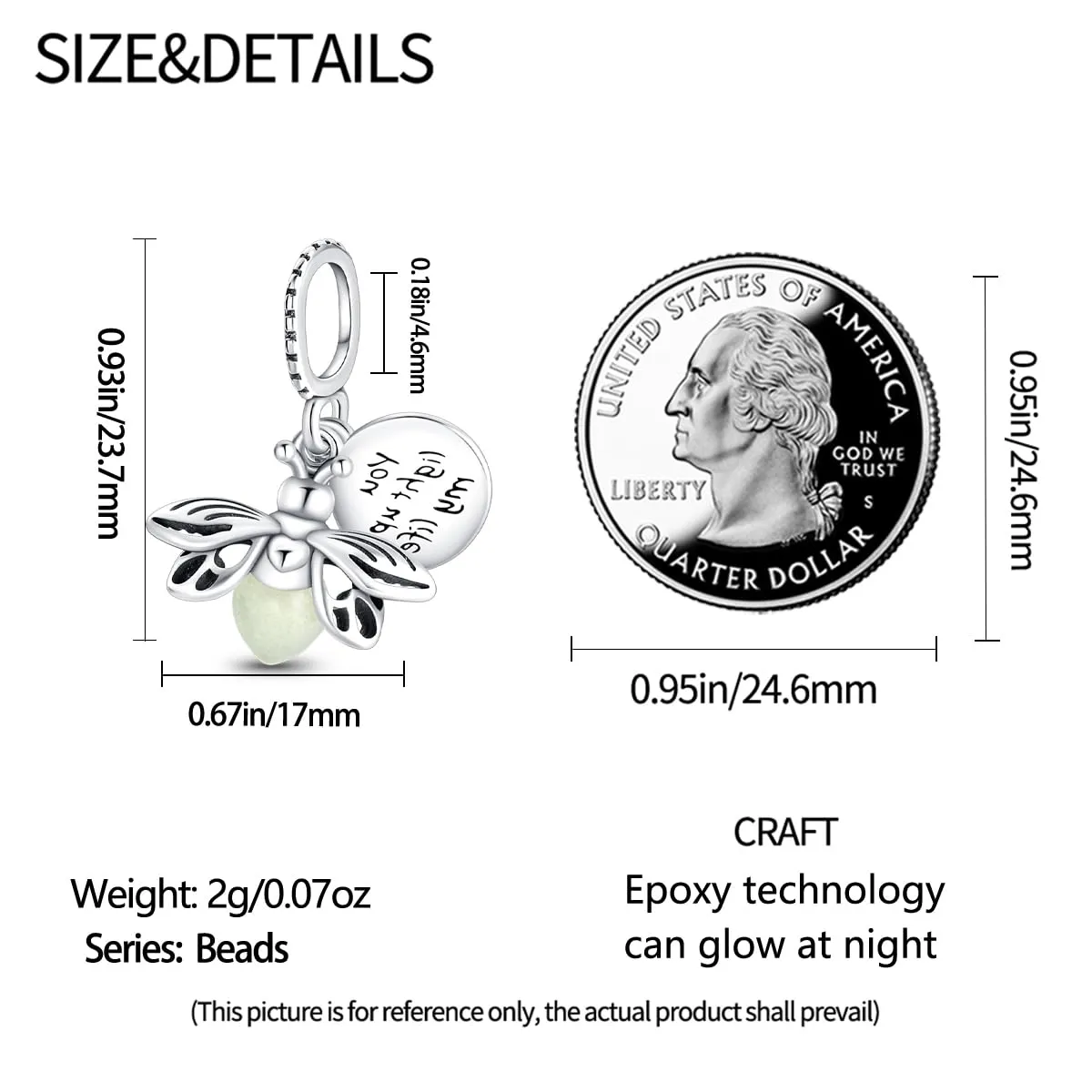 Symretie Bead Charm Ciondolo Argento Sterling 925 con Cubic Zirconia per Braccialetti e Collane Europee - immagine 6