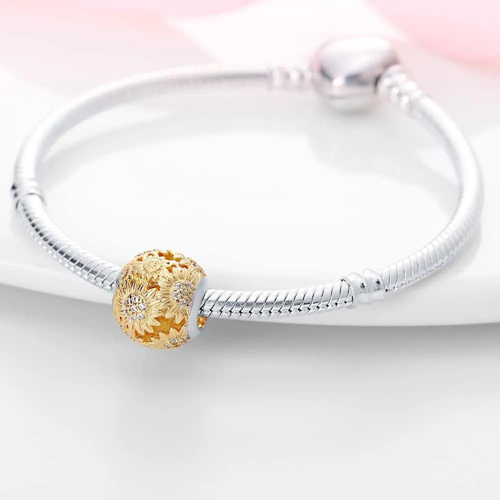 Symretie Bead Charm in Argento Sterling 925 con Cubic Zirconia per Braccialetti e Collane Europee - immagine 5