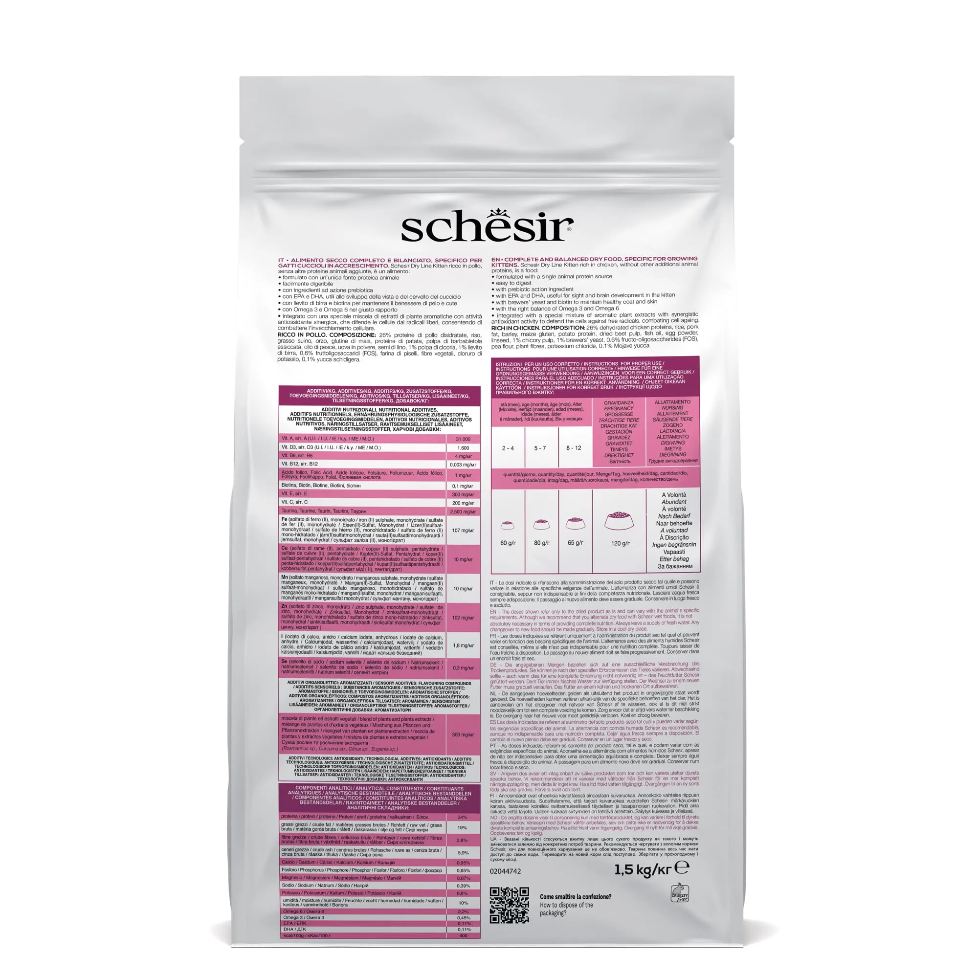 Schesir Kitten Alimento Secco per Cuccioli di Gatto al Pollo, 1,5 kg - immagine 3